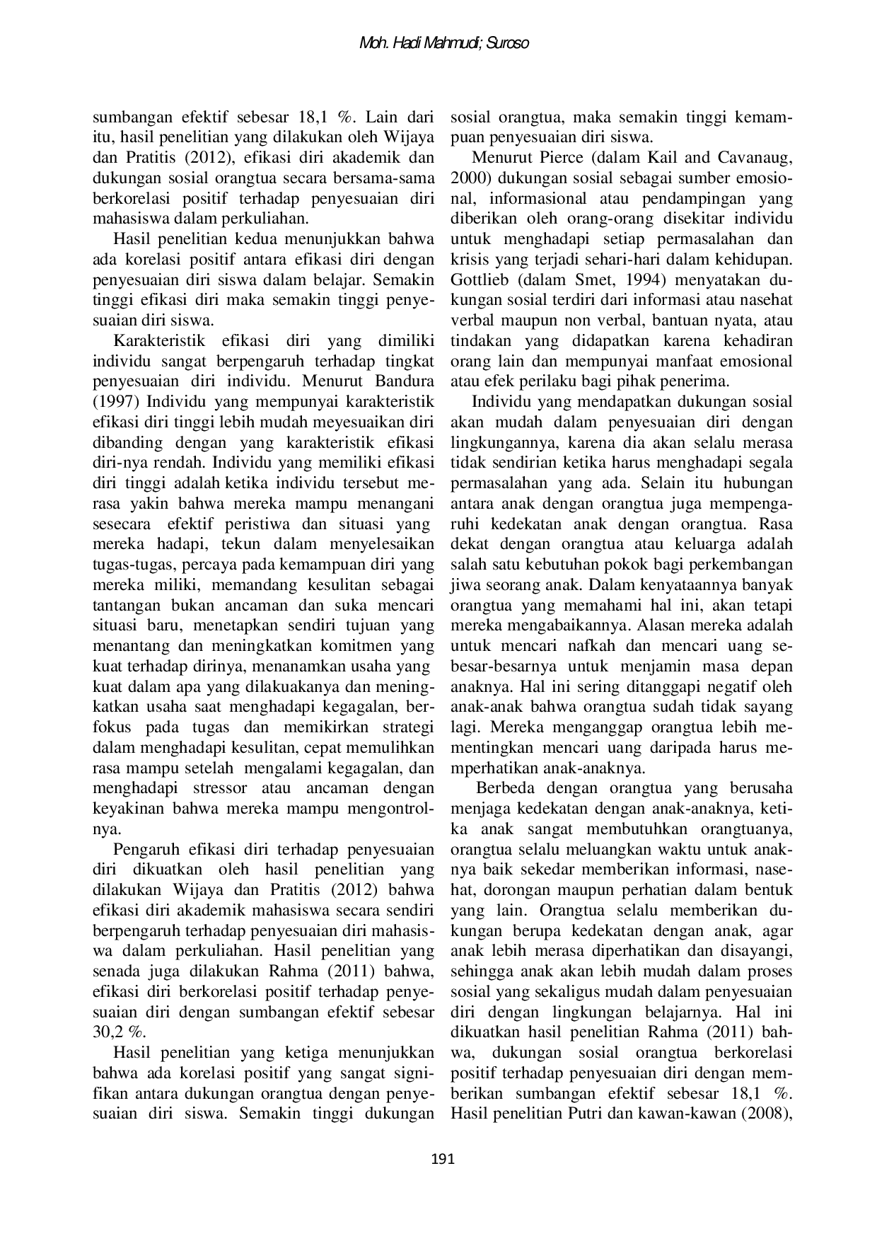 JURIS Efikasi Diri Dukungan Sosial dan Penyesuaian Diri Dalam Belajar