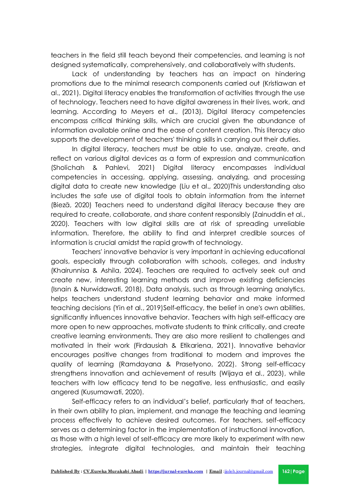 JURIS The Influence of Digital Literacy Self Efficacy and Teaching Commitment on Instructional Innovation of Junior High School Teachers