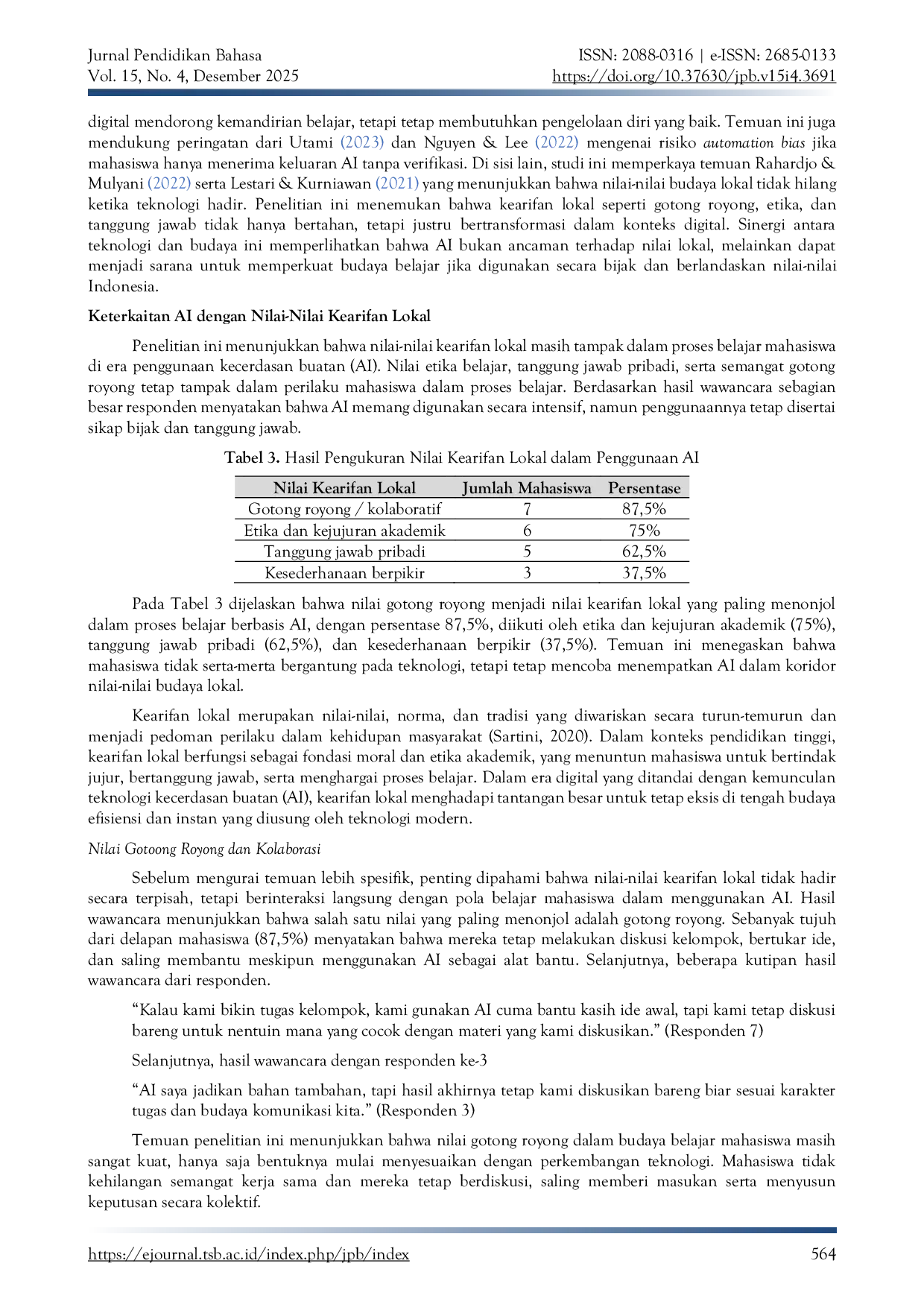 JURIS Pemanfaatan Artificial Intelligence AI terhadap Budaya Belajar dan Pelestarian Kearifan Lokal Mahasiswa Ilmu Komunikasi