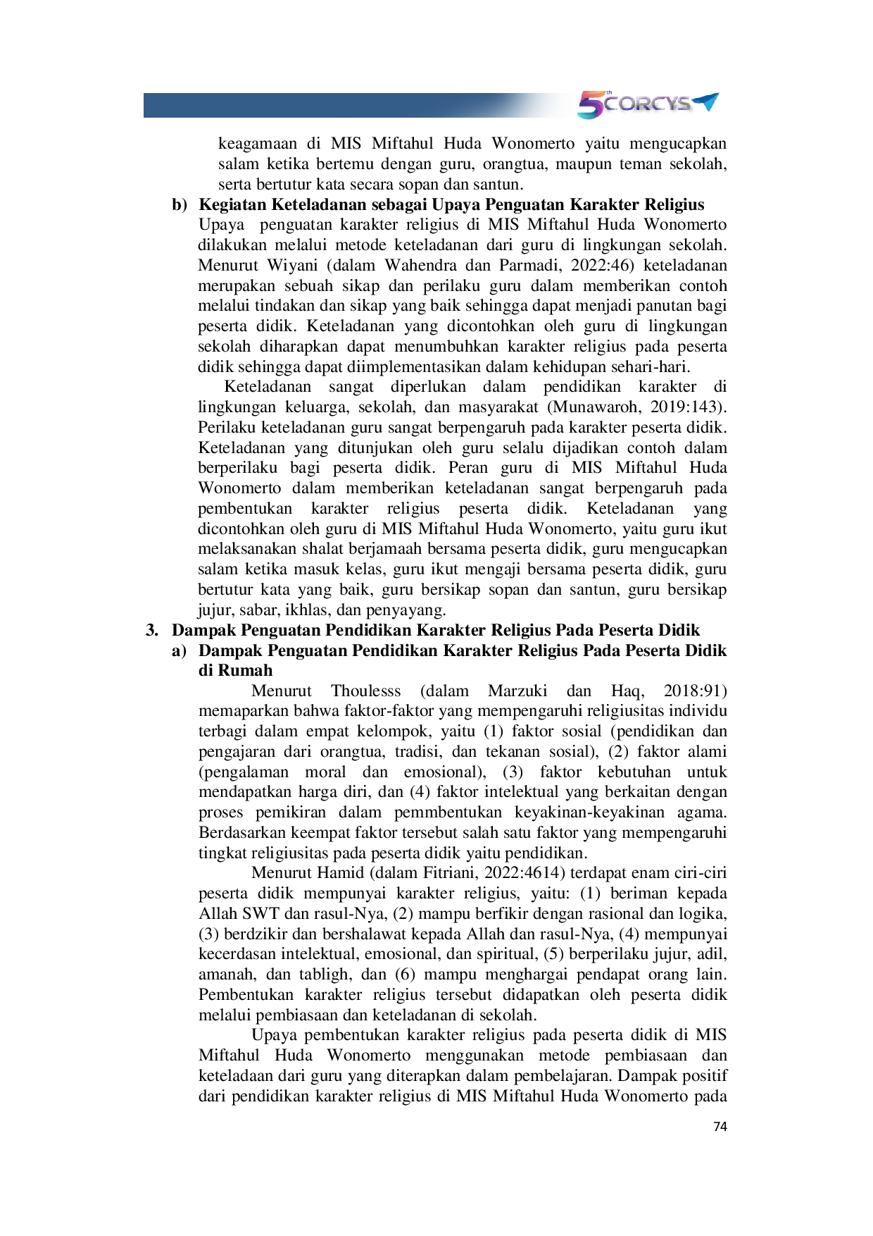 JURIS Penguatan Pendidikan Karakter Religius di MIS Miftahul Huda Wonomerto