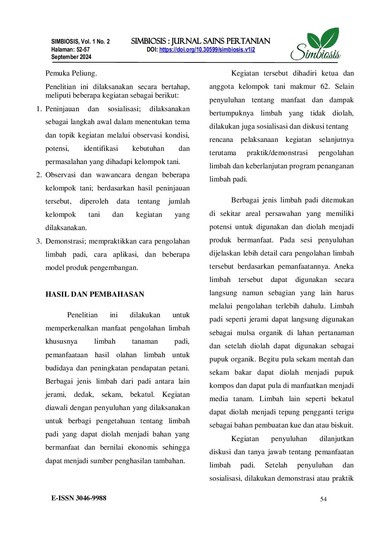 JURIS Pemanfaatan Jerami padi pada Budidaya Tanaman Cabai di Desa Aman Jaya