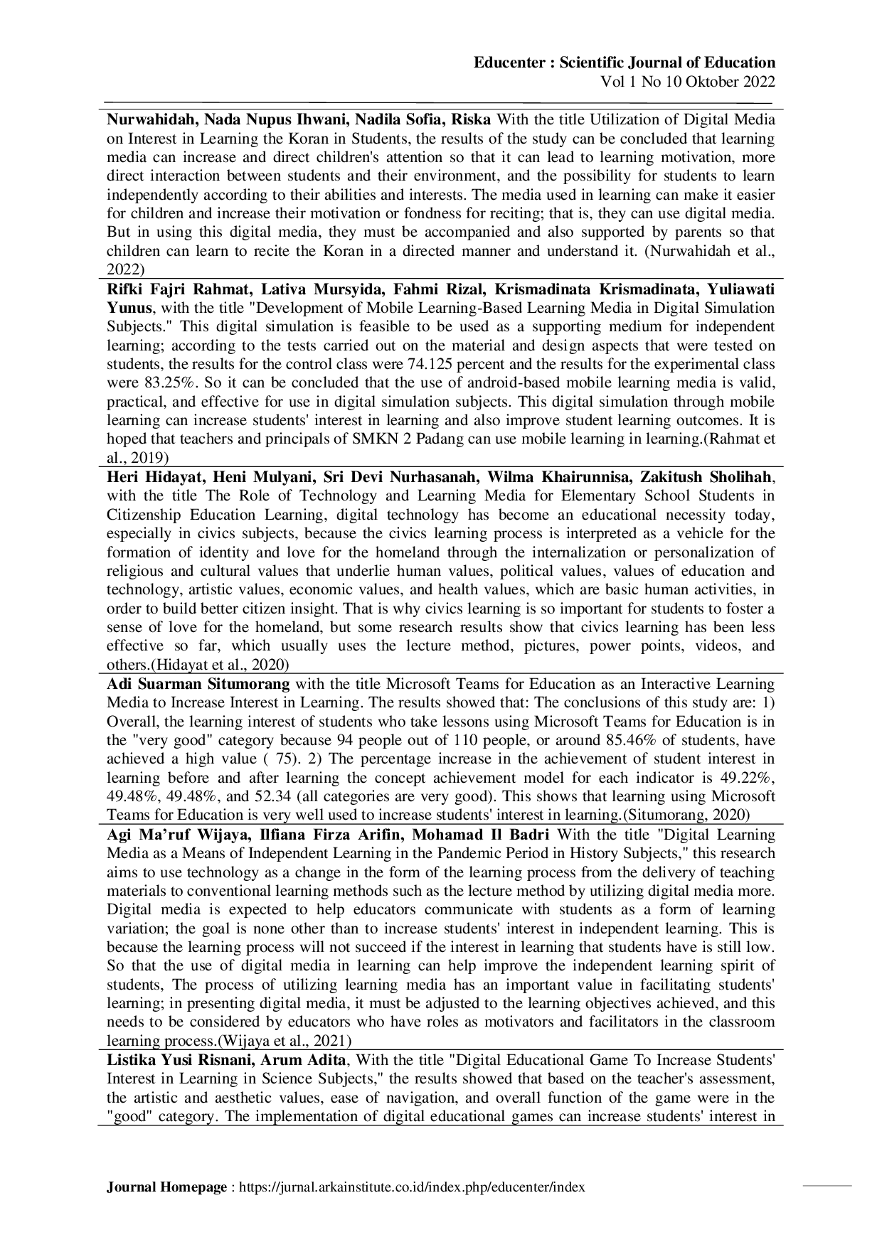 JURIS Geography science strategy to increase students interest in learning with the help of digital based learning media