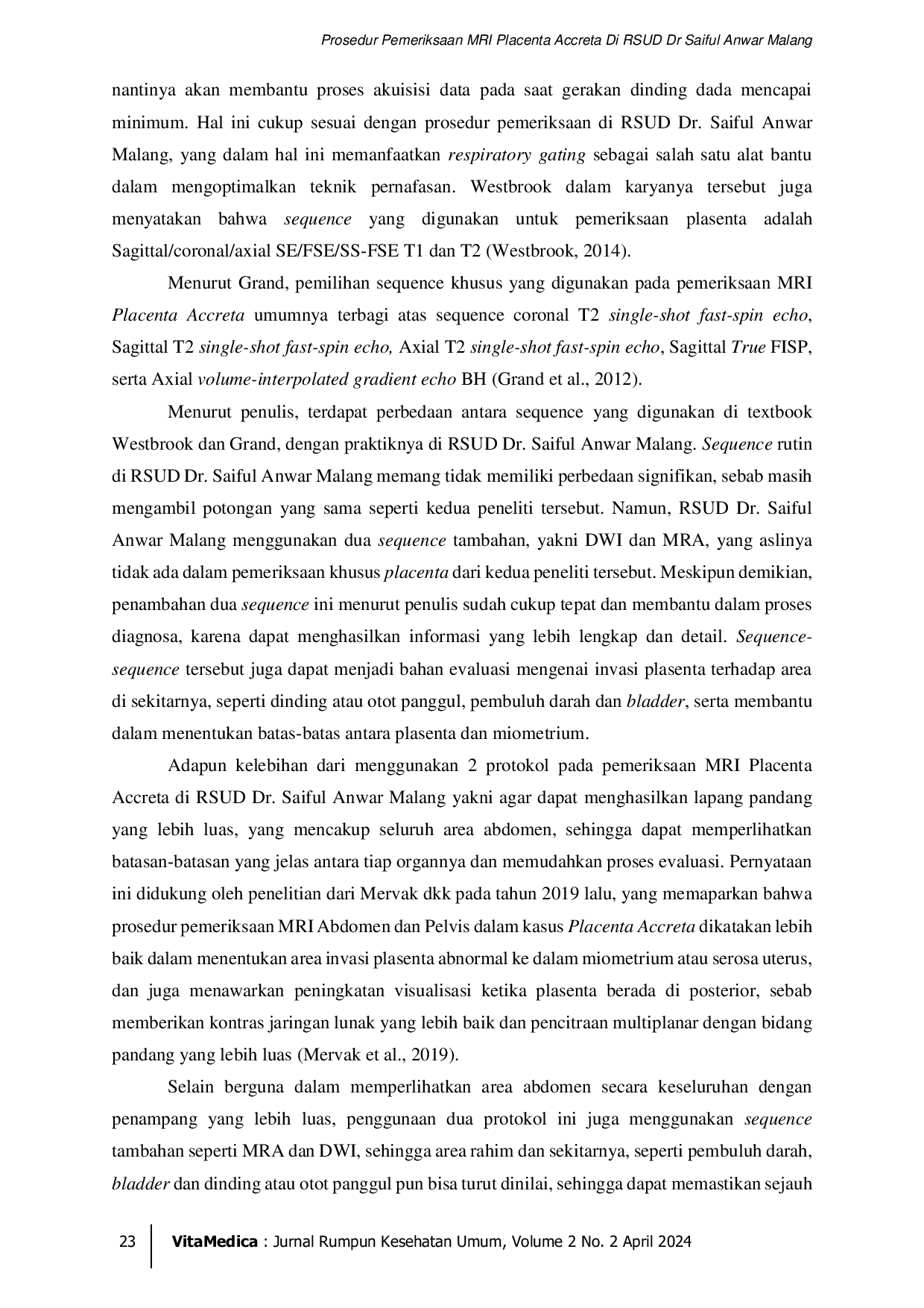 JURIS Prosedur Pemeriksaan MRI Placenta Accreta Di RSUD Dr Saiful Anwar Malang