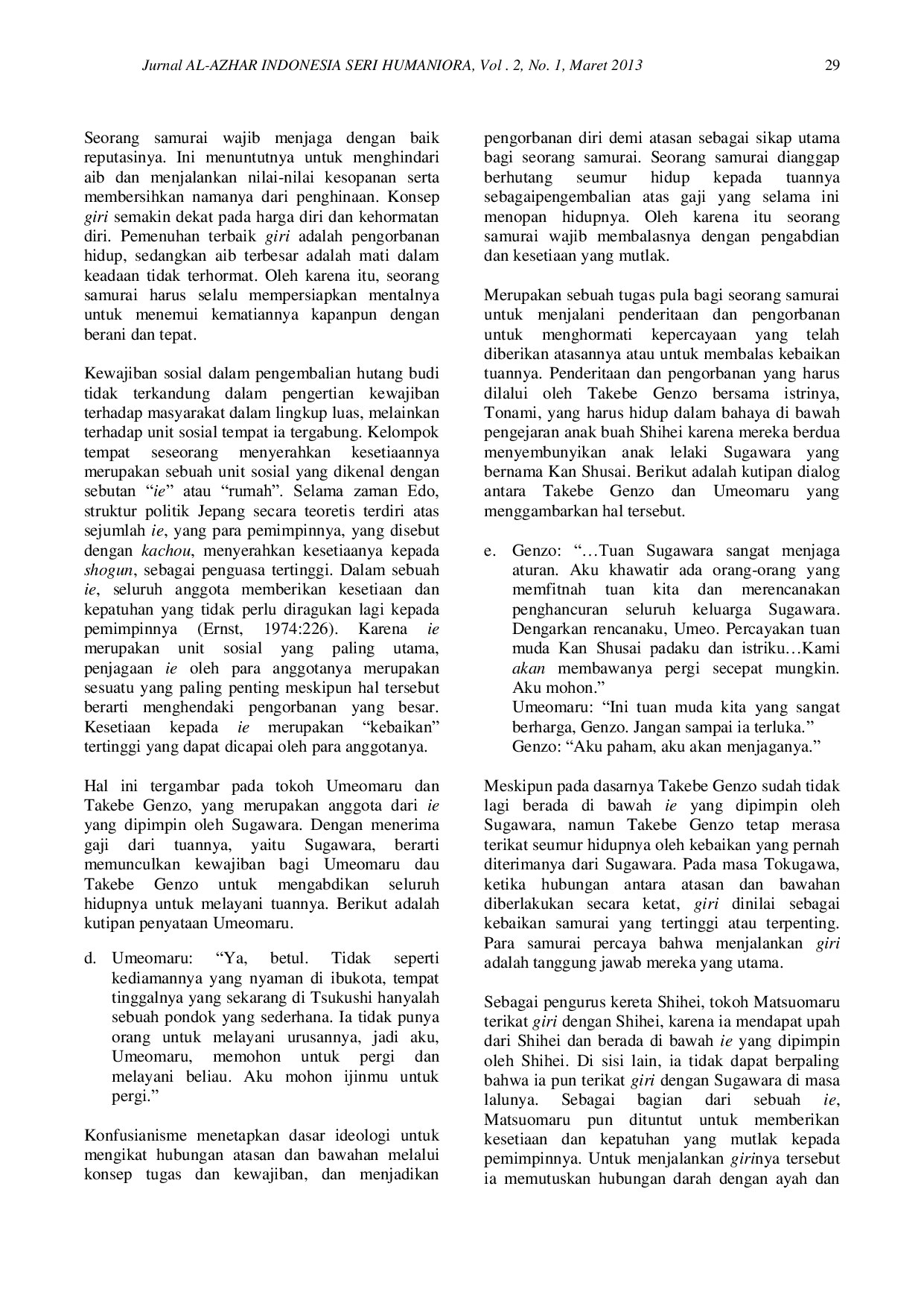 JURIS Tema dan Nilai Kehidupan dalam Lakon Sugawara Denju Tenarai Kagami