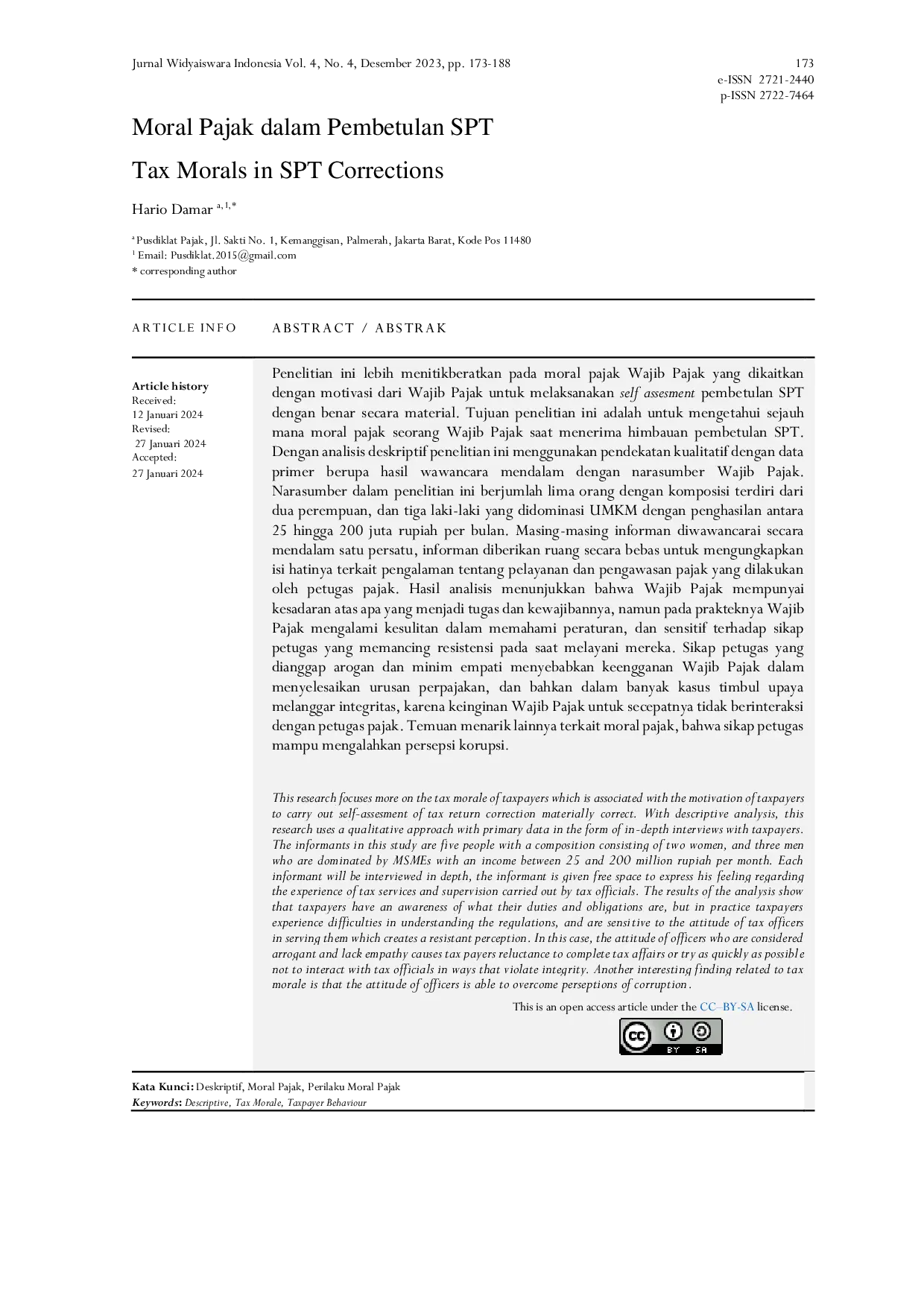 JURIS Moral Pajak dalam Pembetulan SPT