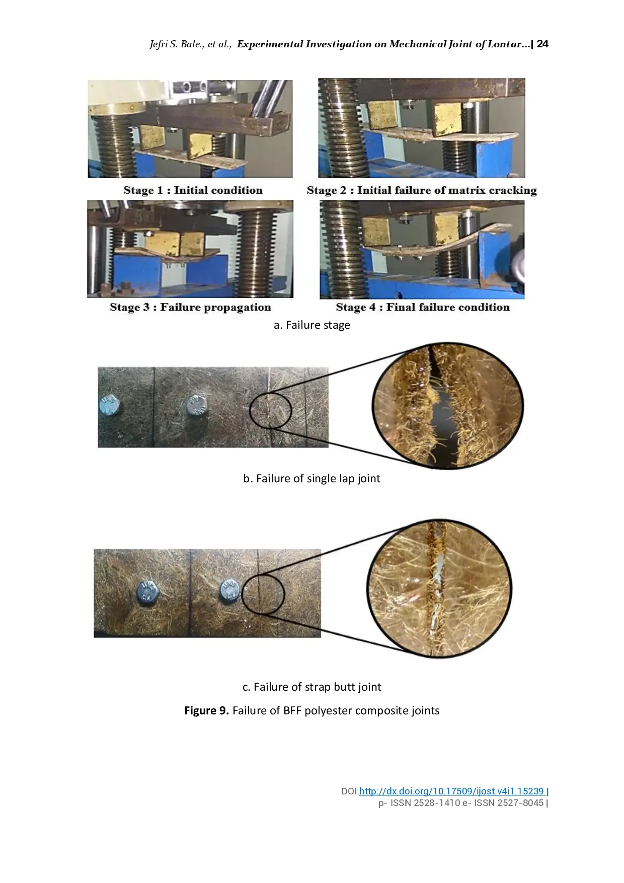 juris Experimental Investigation on Mechanical Joint of Lontar Borassus Flabellifer Fiber Reinforced Polyester Composites under Static Flexural Test