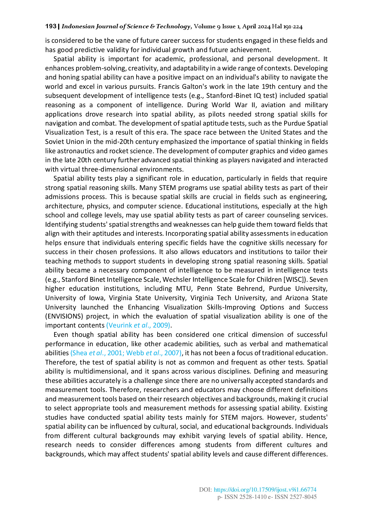 juris Spatial Visualization Ability Assessment for Analyzing Differences and Exploring Influencing Factors Literature Review with Bibliometrics and Experiment