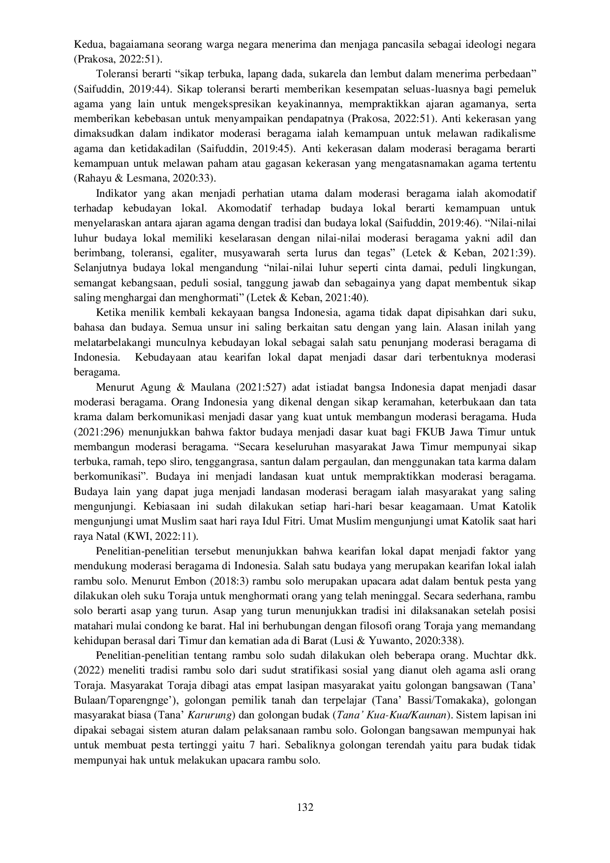 JURIS Nilai Resiprositas dan Moderasi Beragama dalam Tradisi Rambu Solo