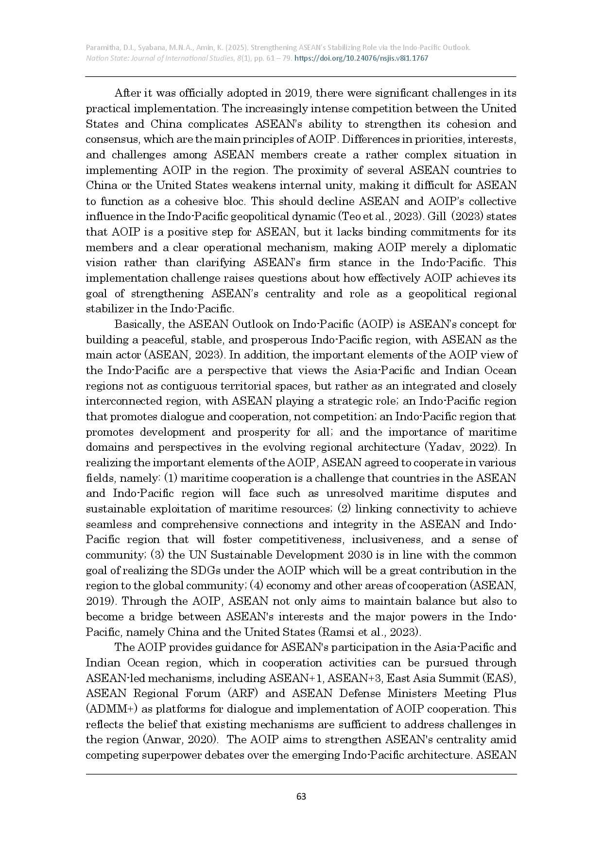 juris Strengthening ASEAN s Stabilizing Role via ASEAN Outlook on the Indo Pacific