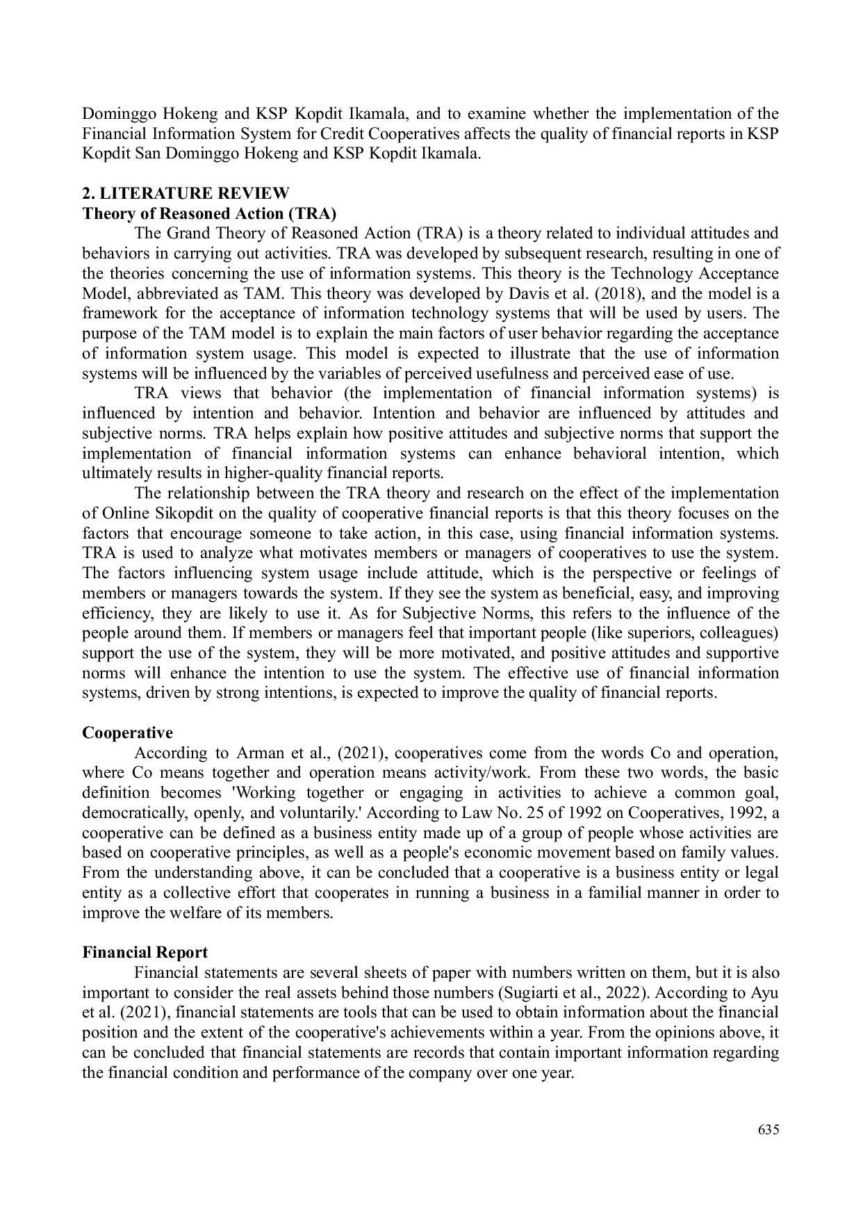 JURIS The Influence Of The Implementation Of Financial Information Systems In Credit Cooperatives On The Quality Of Financial Reports In The San Dominggo Hokeng Ksp Kopdit And Ikamala Ksp Kopdit Cooperative