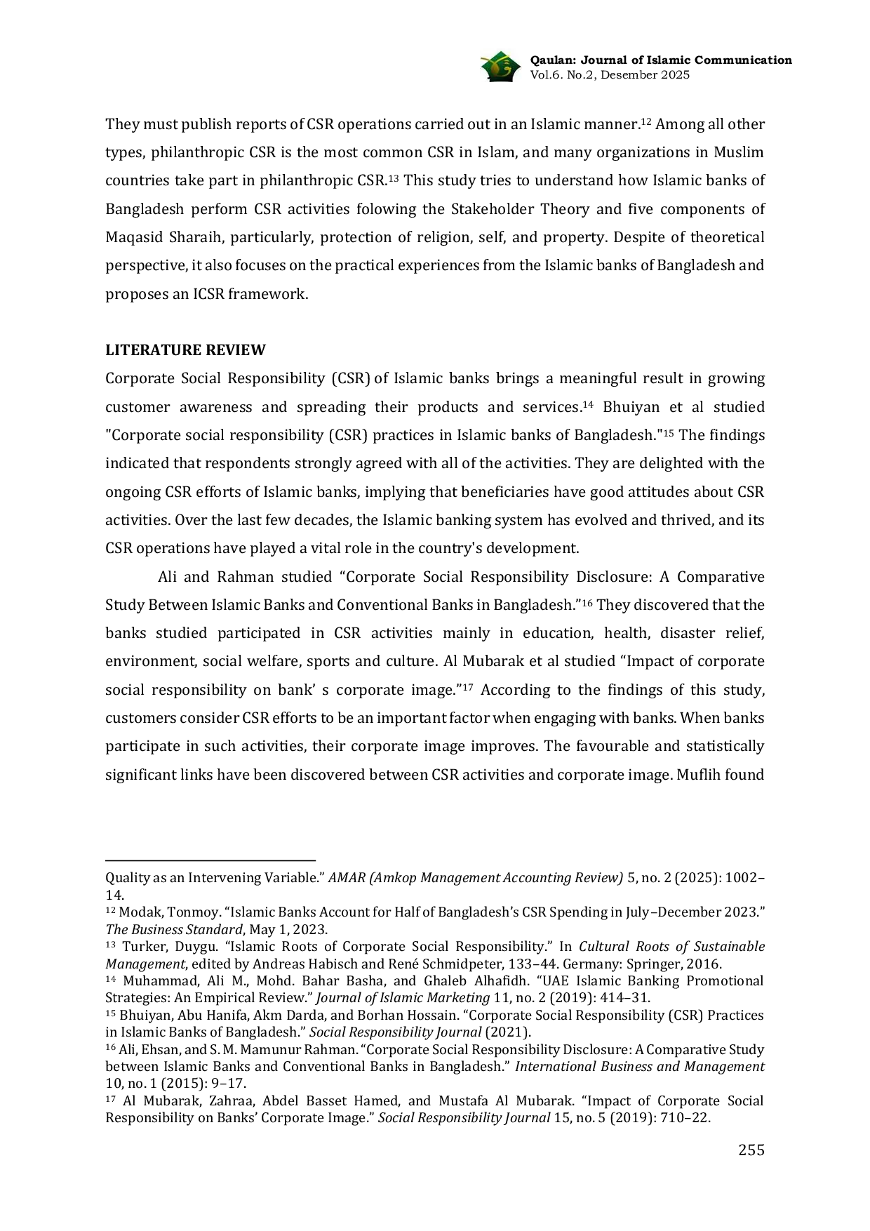 JURIS Islamic Public Relations Through CSR Philanthropic PR Practices and ICSR Framework in Islamic Banks of Bangladesh