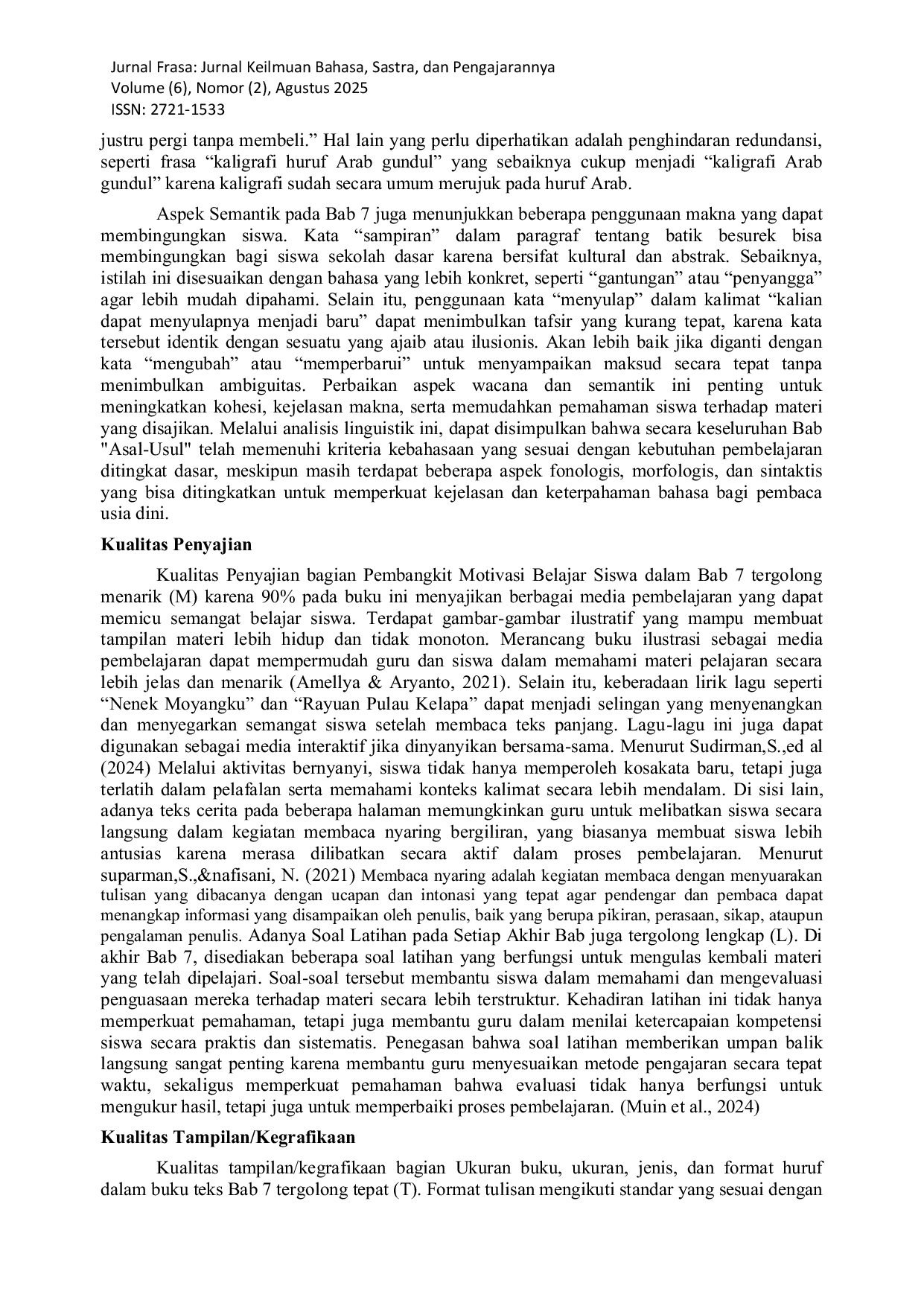 JURIS Analisis Buku Siswa Kelas 4 SD Bab Asal Usul Berbasis Kelayakan BSNP