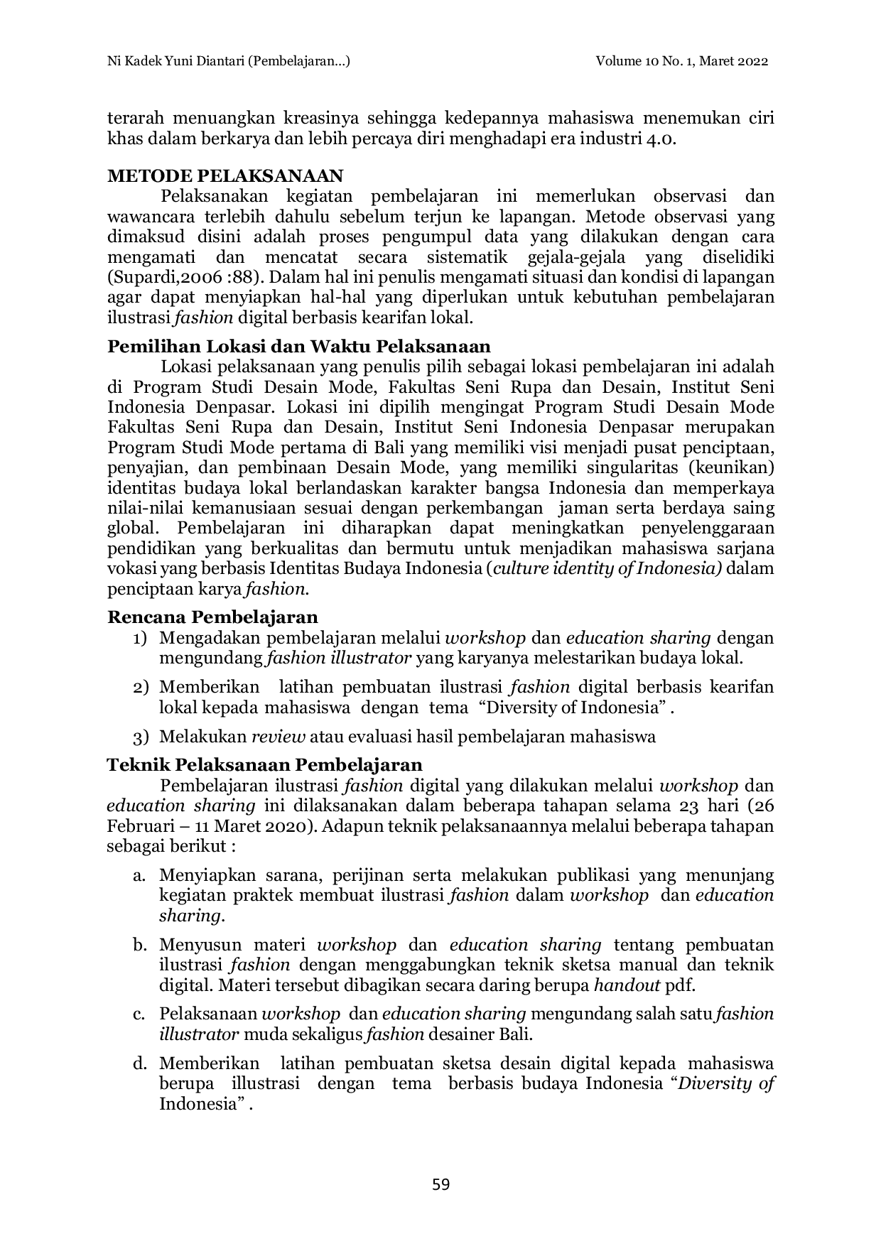 JURIS Pembelajaran Ilustrasi Fashion Digital Berbasis Kearifan Lokal Di Program Studi Desain Mode Institut Seni Indonesia Denpasar