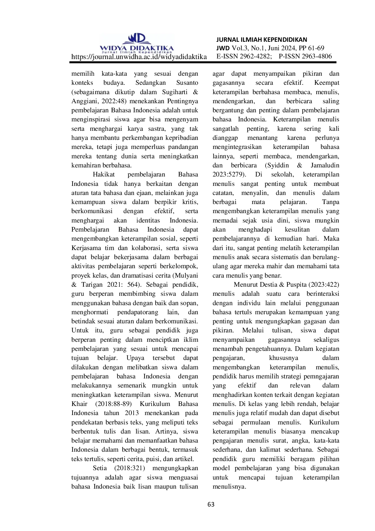 JURIS Analisis Kemampuan Menulis Kalimat Siswa Sekolah Dasar Kelas III Melalui Model Pembelajaran Think Talk Write