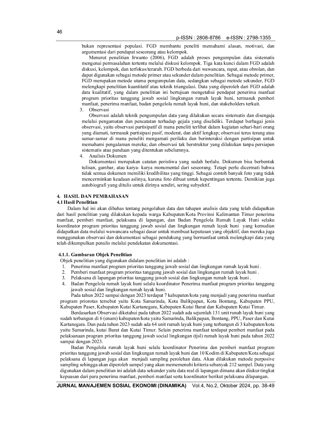 JURIS Evaluasi Program Prioritas Tanggung Jawab Sosial Lingkungan TJSL Rumah Layak Huni Di Provinsi Kalimantan Timur