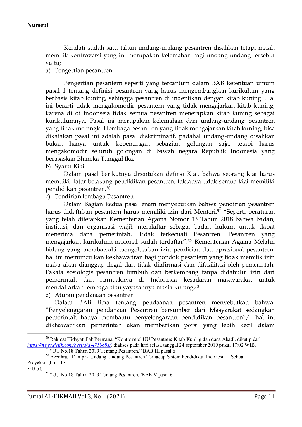JURIS Ekistensi Pesantren dan Analisis Kebijakan Undang Undang Pesantren