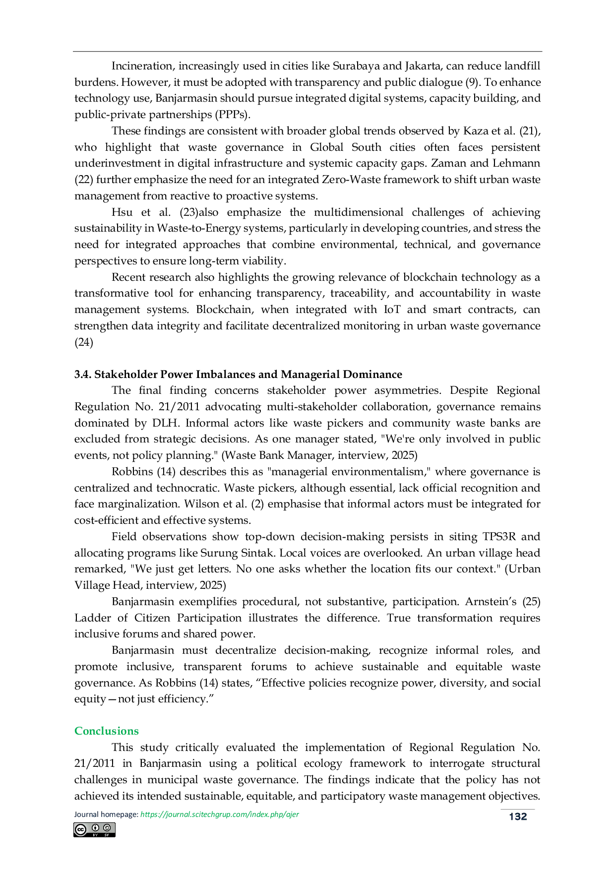 JURIS Political Ecology Evaluation of Waste Management Policy in Banjarmasin City