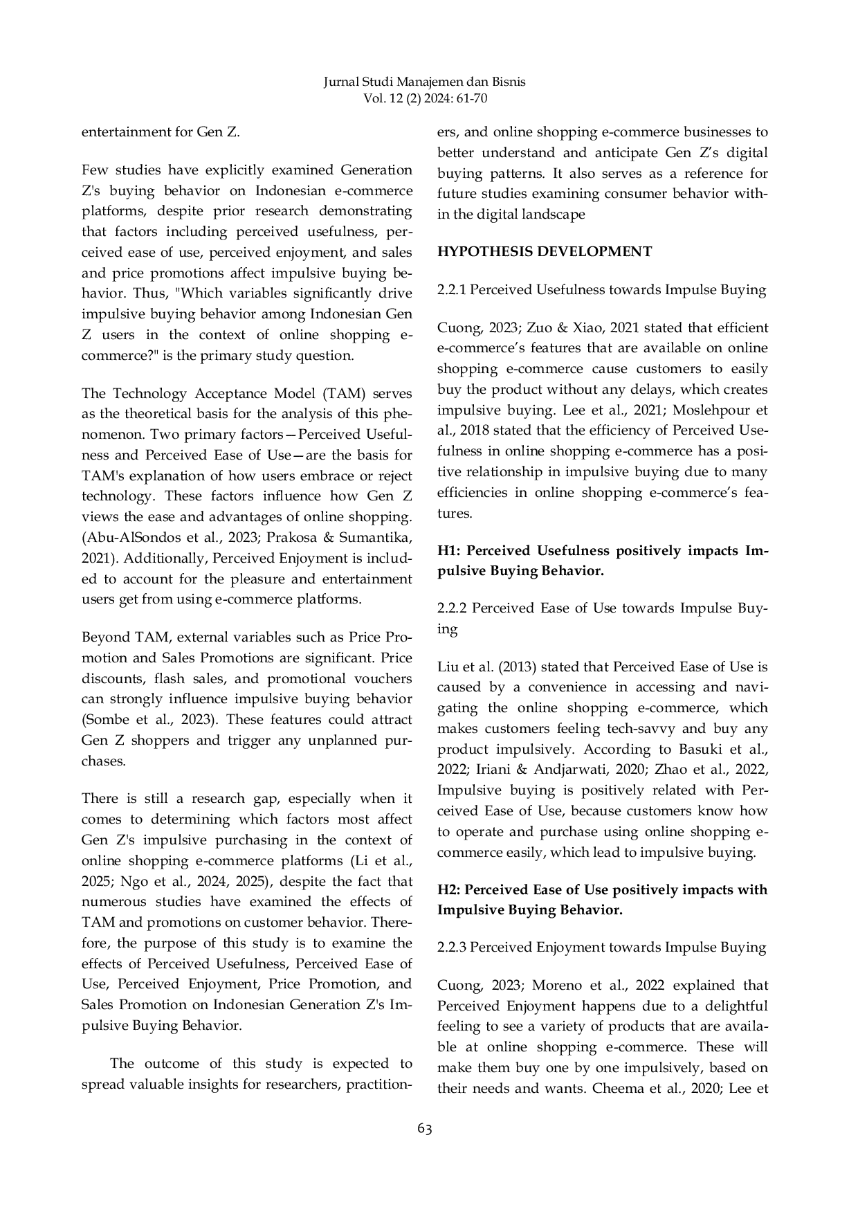 JURIS Impulsive Buying Behavior with Technology Acceptance Model and Promotions in E Commerce Among Gen Z Indonesians