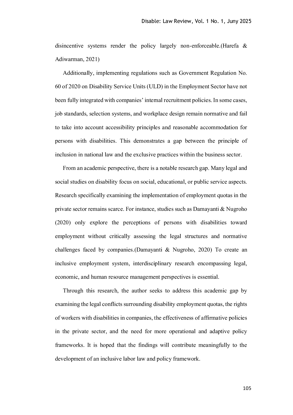 JURIS Challenging the Half Hearted Fulfillment of the Rights of Workers with Disabilities