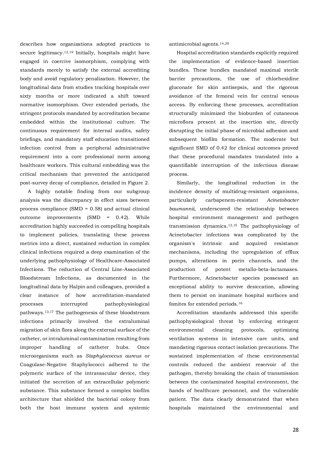 JURIS Sustaining Infection Prevention and Control Post Accreditation A Systematic Review and Meta Analysis of Global Longitudinal Outcomes