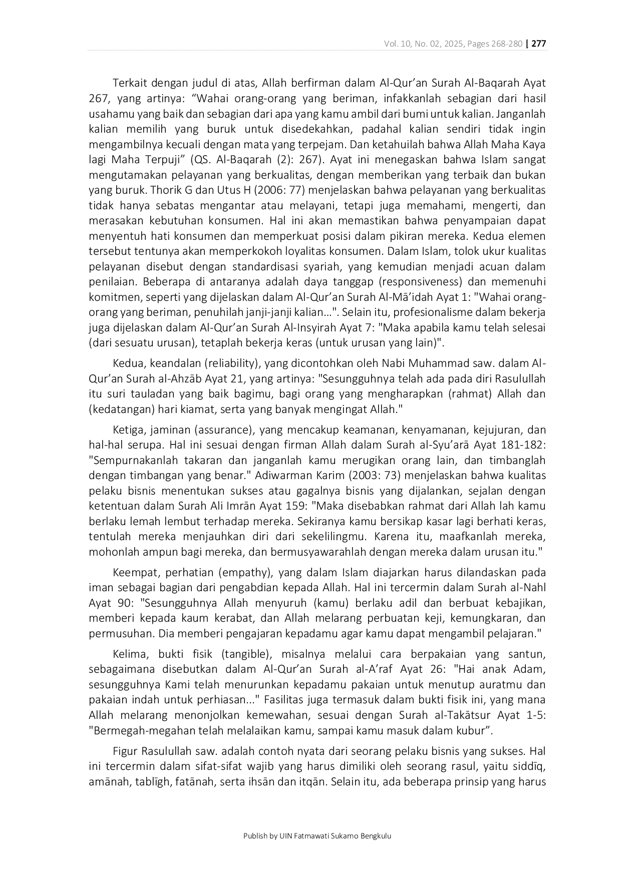 JURIS Hubungan Kepuasan Konsumen Terhadap Pelayanan Bengkel Motor di Desa Kasiyan