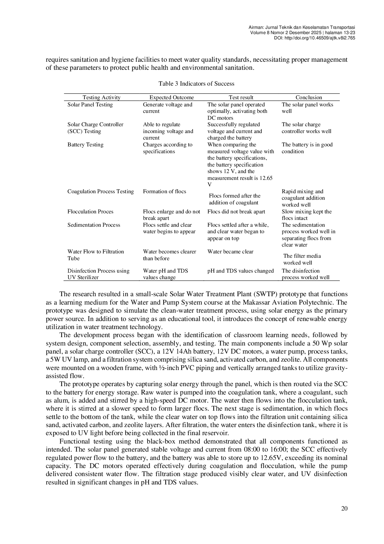 JURIS Design and Implementation of an IoT based Water Level and Quality Monitoring System for Mechatronics Applications