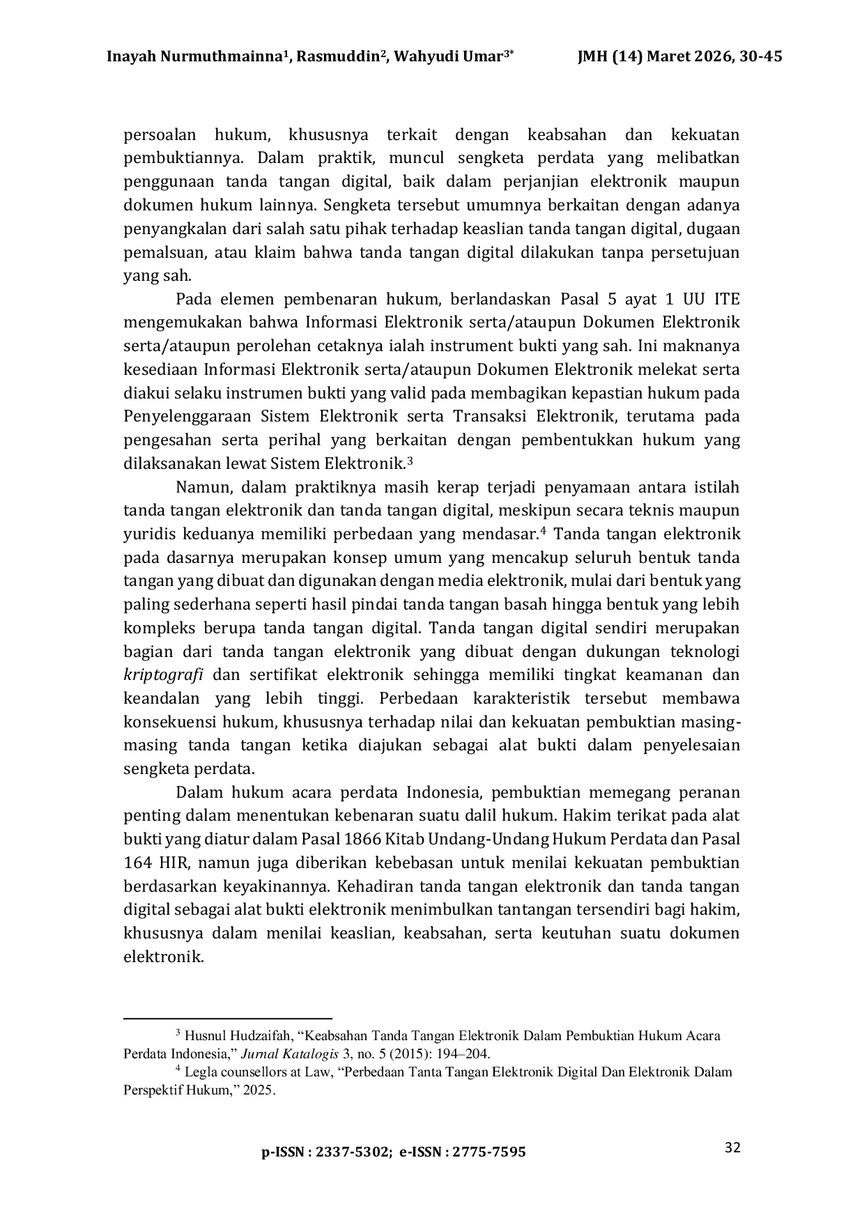 JURIS Pembuktian Tanda Tangan Digital Dalam Sengketa Perdata Di Era Digitalisasi Verification of Digital Signatures in Civil Disputes in the Digital Age