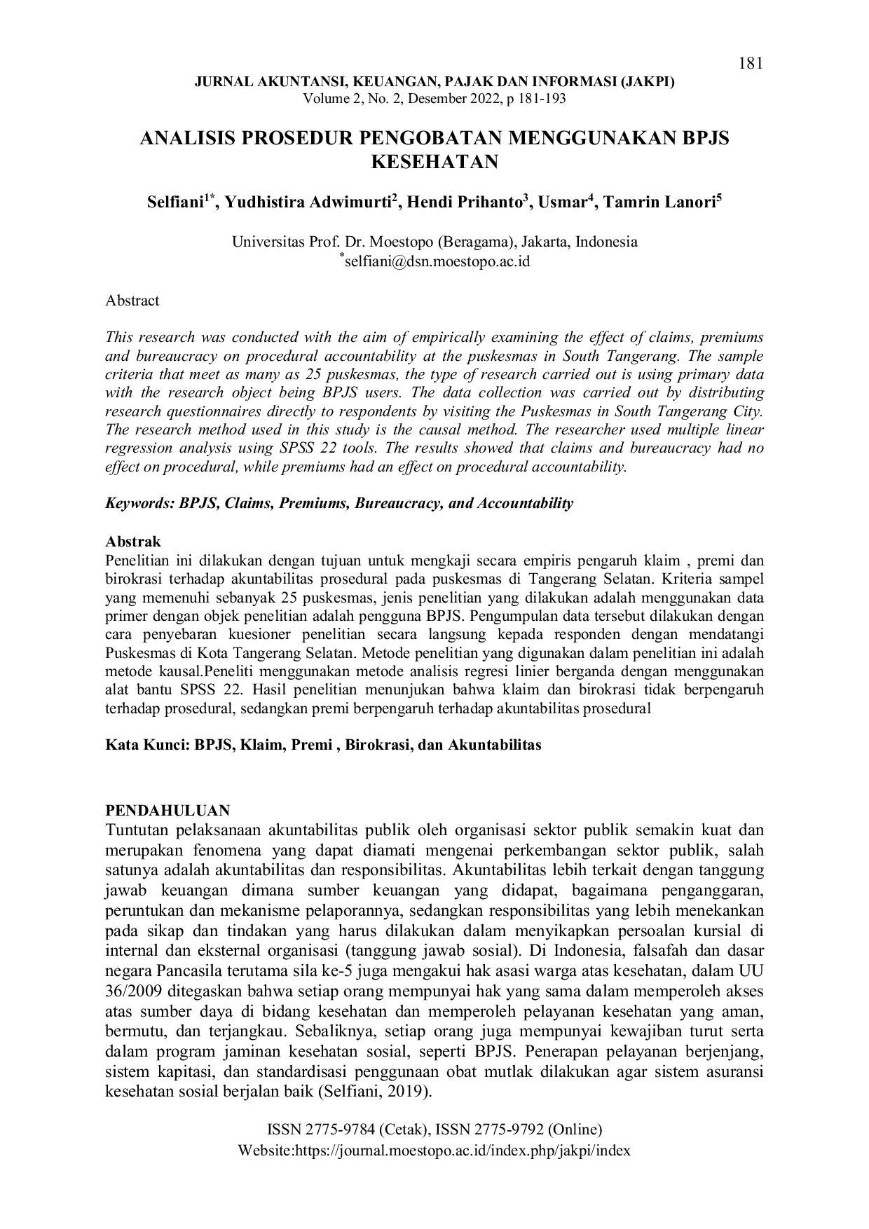 JURIS Analisis Prosedur Pengobatan Menggunakan Bpjs Kesehatan