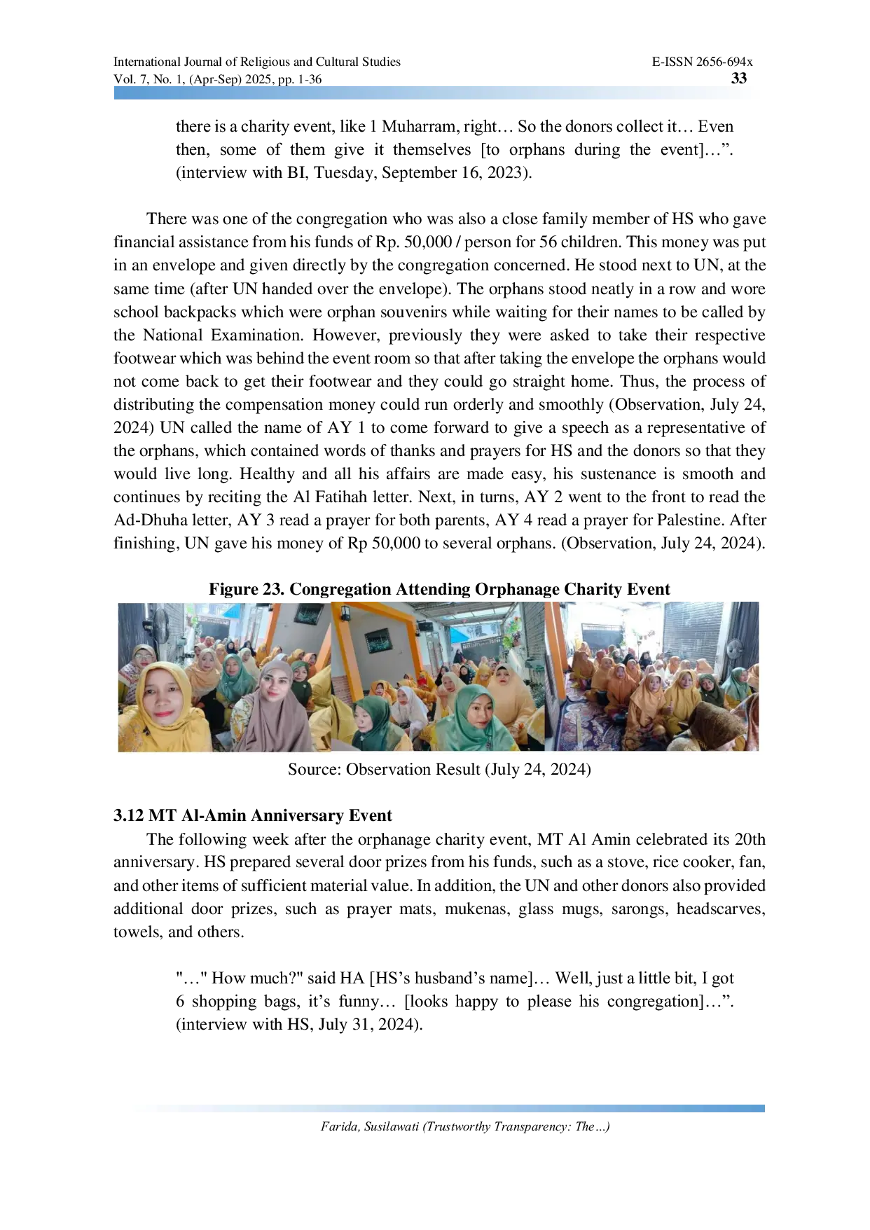 JURIS Trustworthy Transparency The Key to Orphan Compensation Accountability