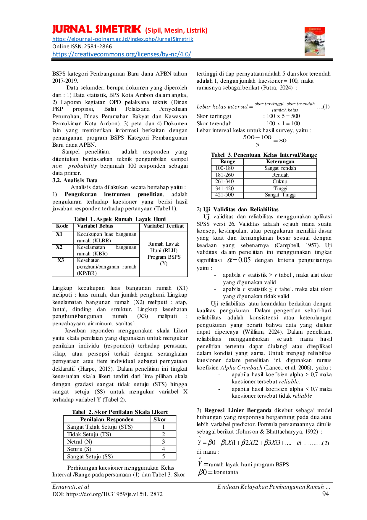 JURIS Evaluasi Kelayakan Pembangunan Rumah Sederhana Program Bantuan Stimulan Perumahan Swadaya