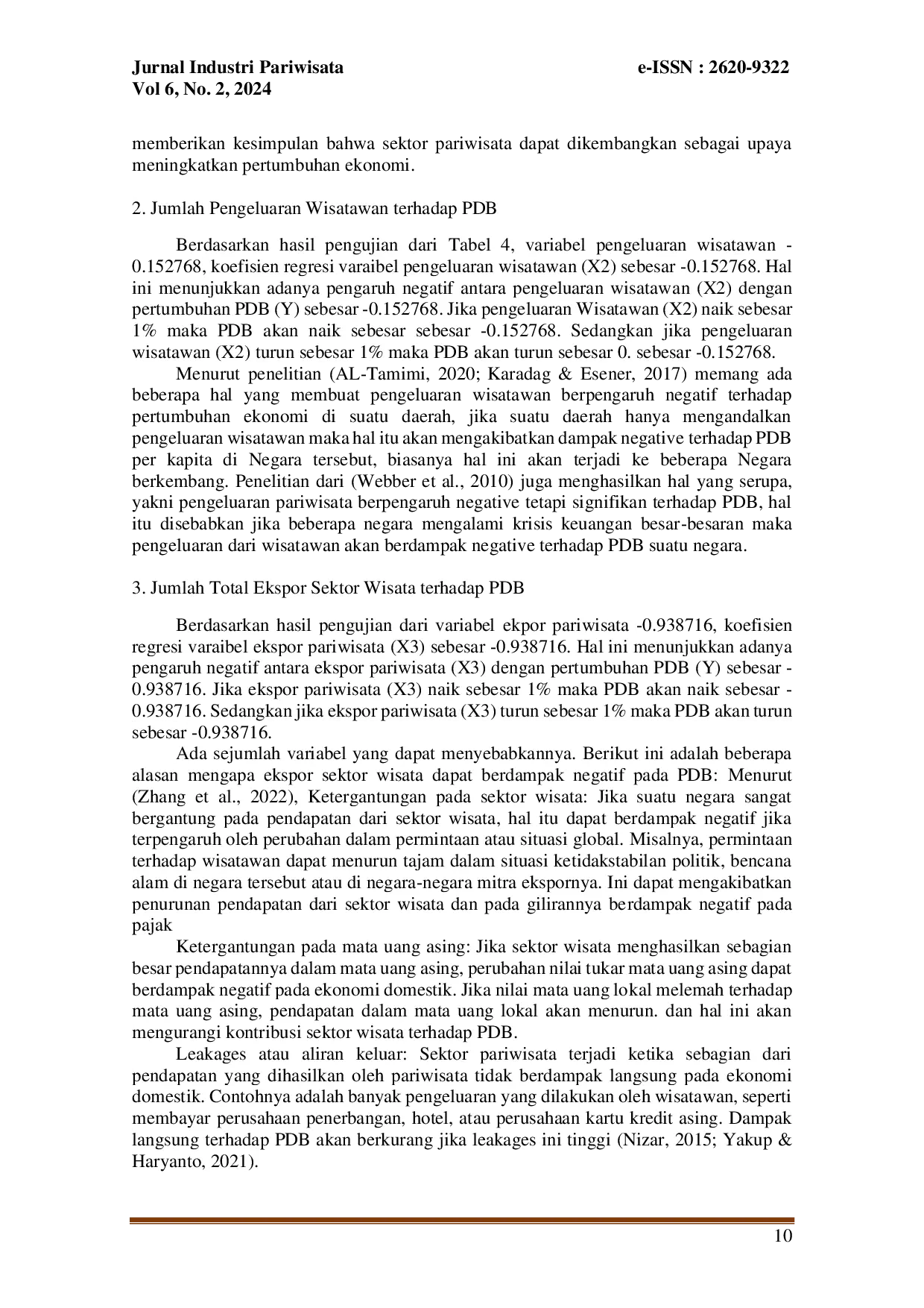 juris Peran Sektor Pariwisata Terhadap Pertumbuhan Ekonomi Di Asean 4 Thailand Singapore Malaysia Dan Indonesia