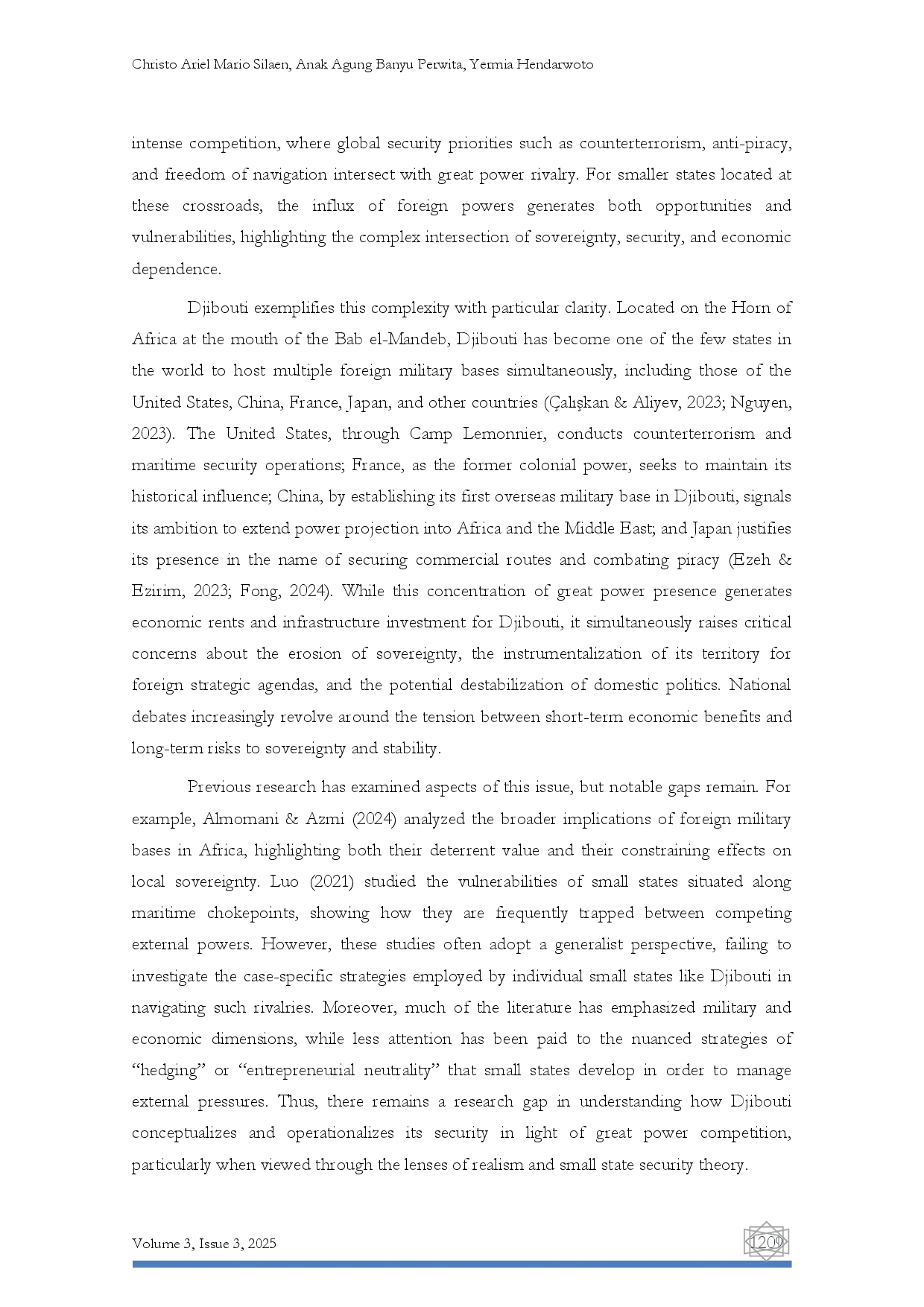 juris Among Giants The Military Bases Impacts of Great Power Competition on Djibouti s National Security