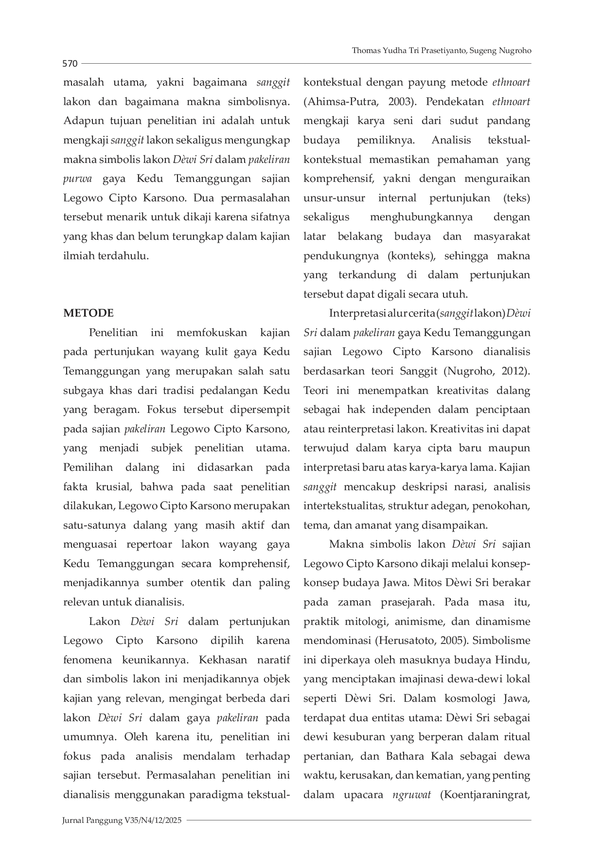 JURIS D wi Sri Kedu Temanggungan Analisis Sanggit Lakon dan Makna Simbolisme