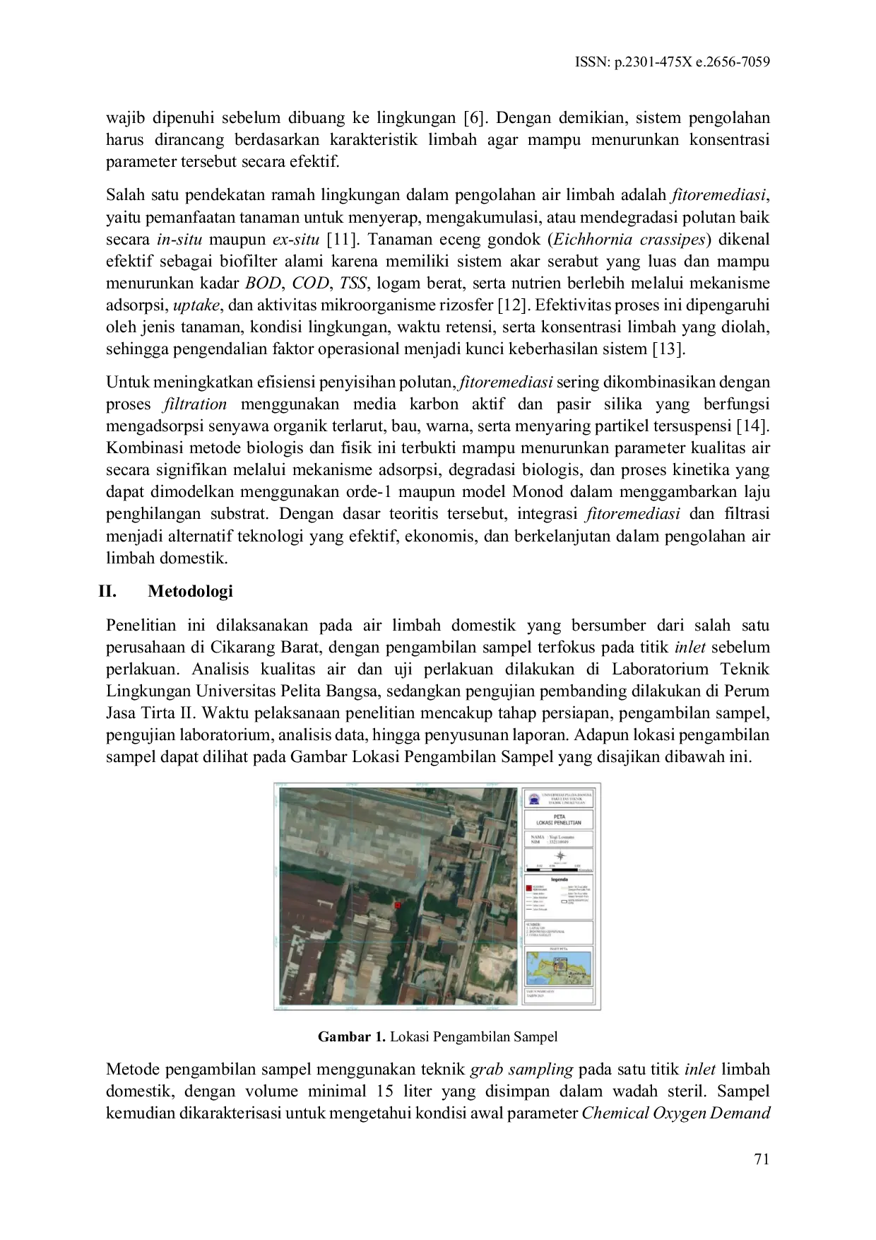 JURIS Efektivitas Penurunan Kadar COD BOD TSS dan pH Menggunakan Metode Fitoremediasi Tanaman Eceng Gondok Pada Air Limbah Domestik