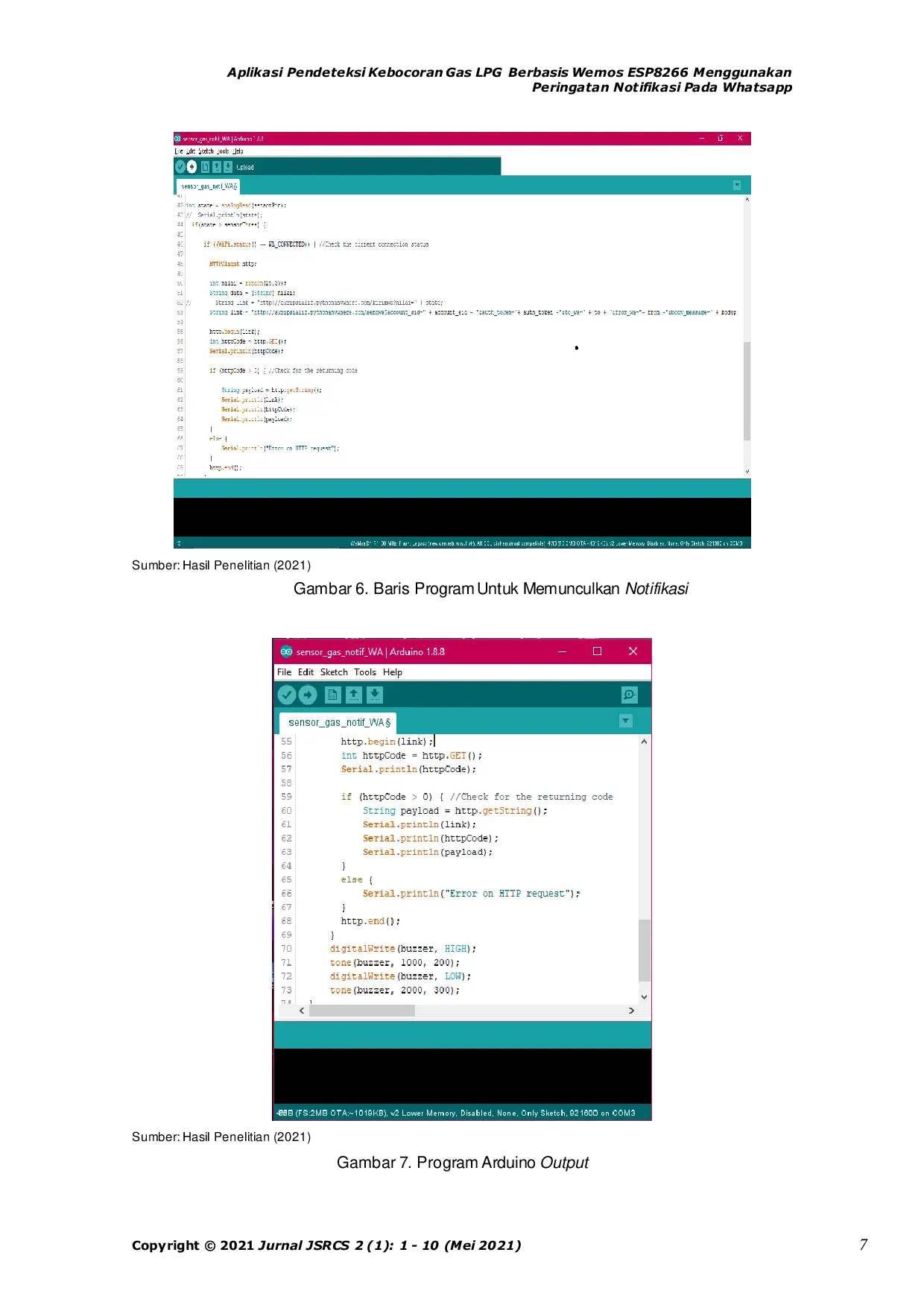 JURIS Aplikasi Pendeteksi Kebocoran Gas LPG Berbasis Wemos ESP8266 Menggunakan Peringatan Notifikasi Pada Whatsapp
