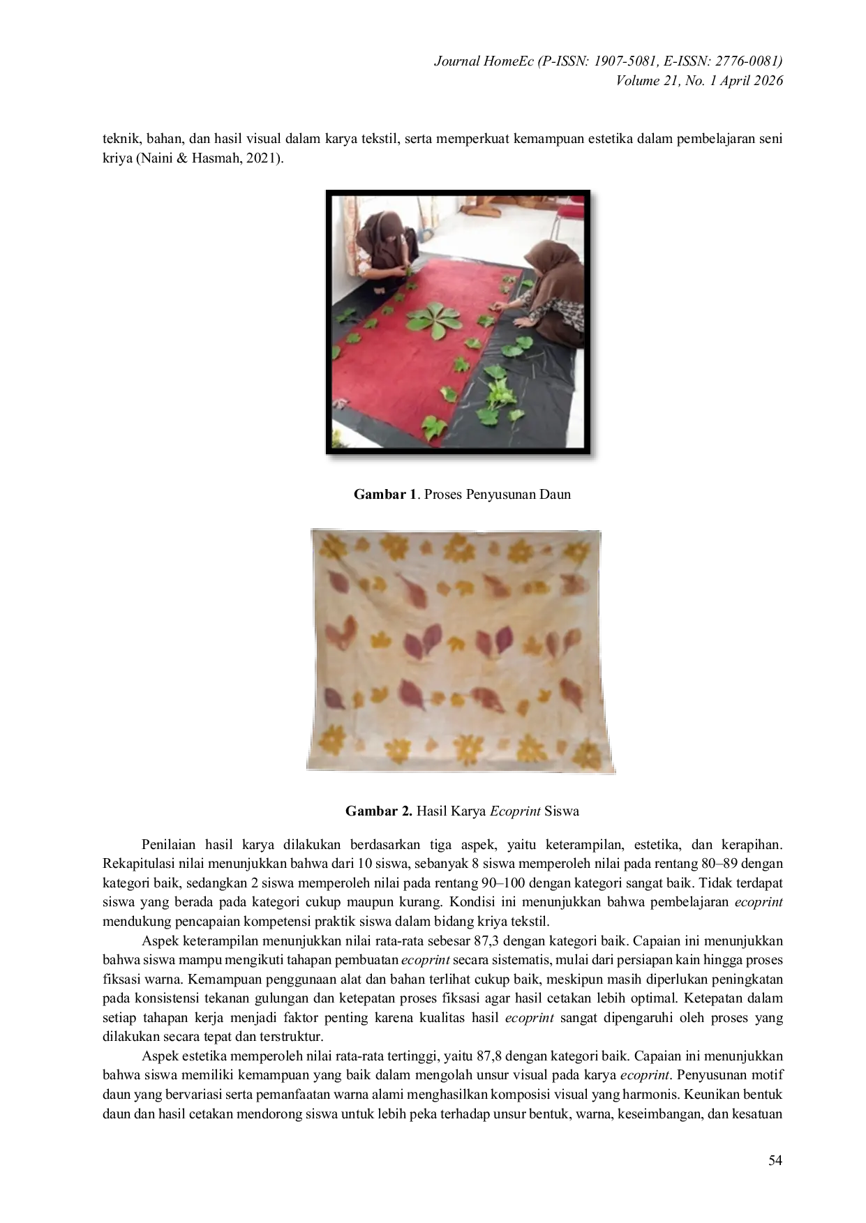 JURIS Ecoprint as a Learning Media Based on Ceativity and Entrepreneurship in PKK Subjects at SMK Negeri 4 Gorontalo City