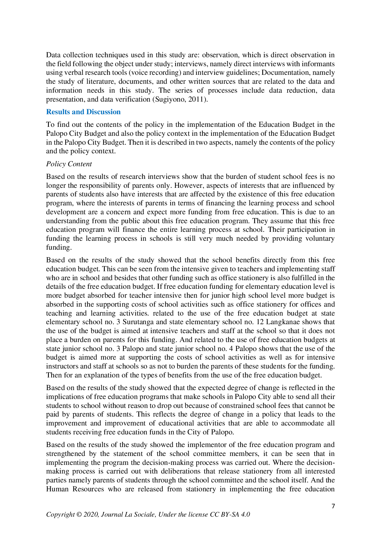 juris Public Policy Implementation Study on Educational Budgeting of Palopo