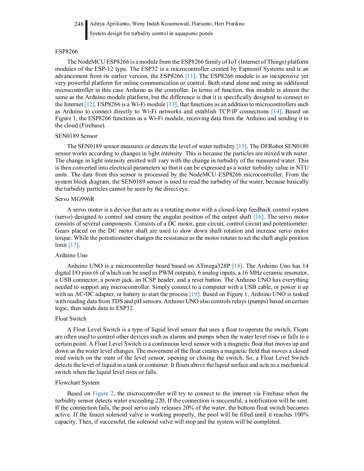 JURIS System design for turbidity control in aquaponic ponds