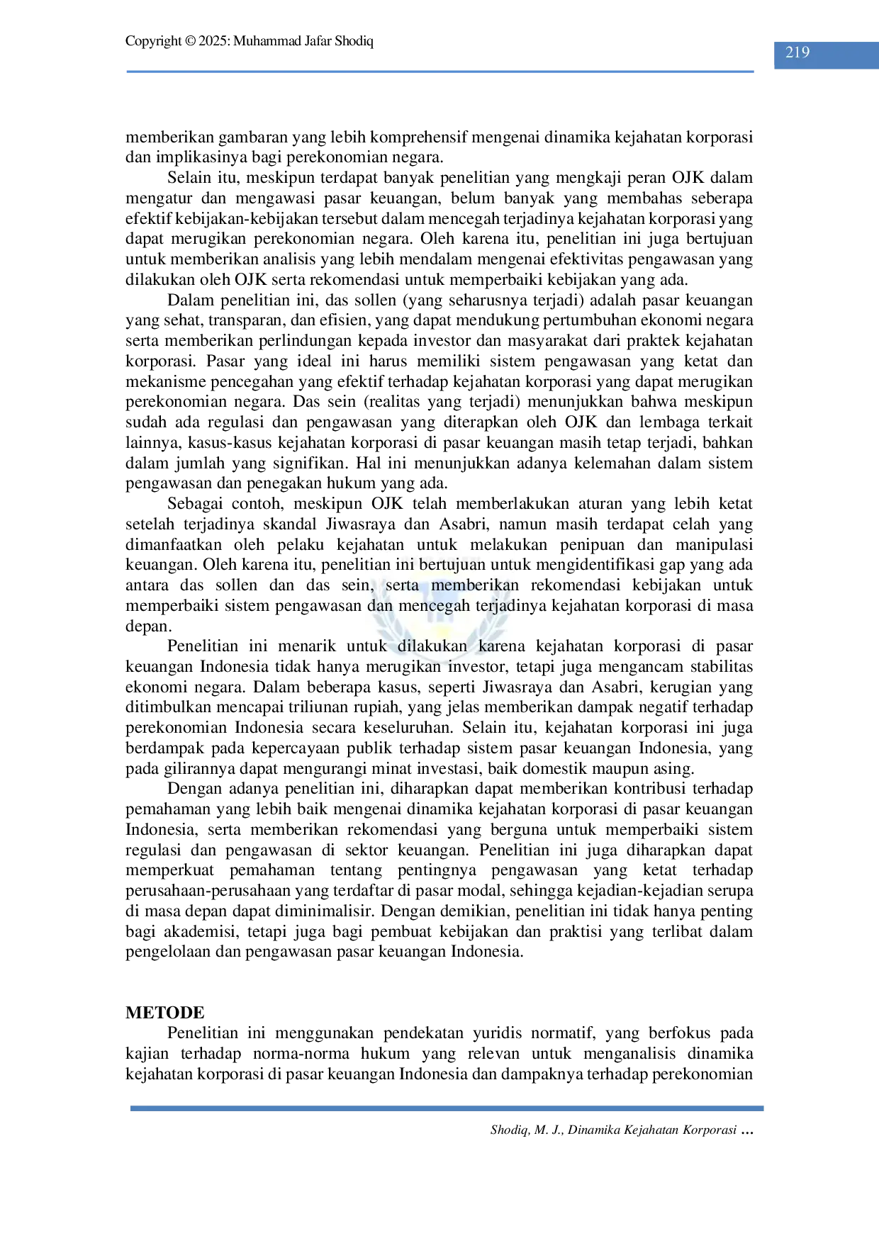 JURIS Dinamika Kejahatan Korporasi di Pasar Keuangan Indonesia Analisis Kasus Dan Implikasinya Terhadap Ekonomi Negara