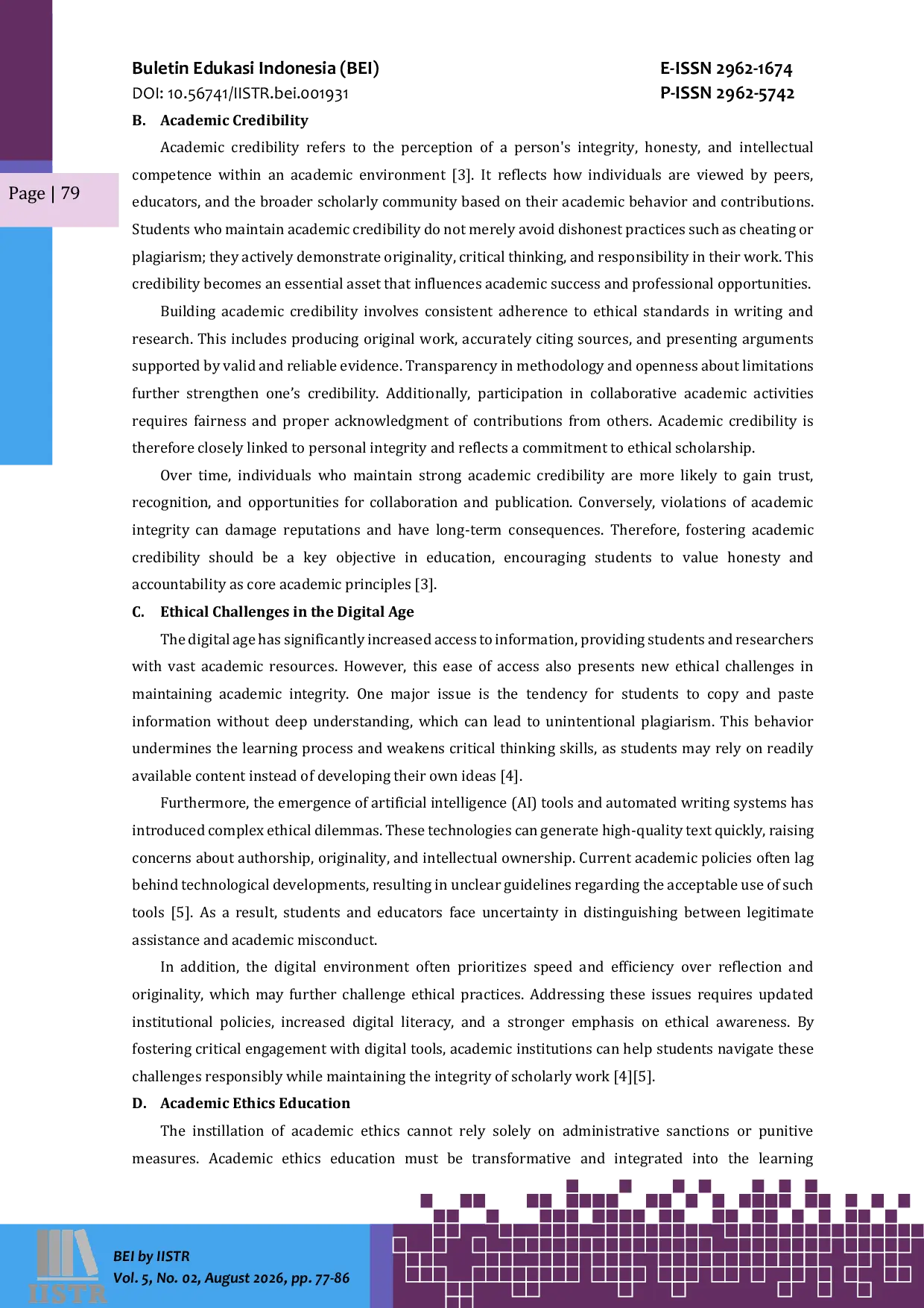 JURIS The Implementation Of Ethical Code In Scientific Writing Maintaining Students Academic Credibility In The Digital Era