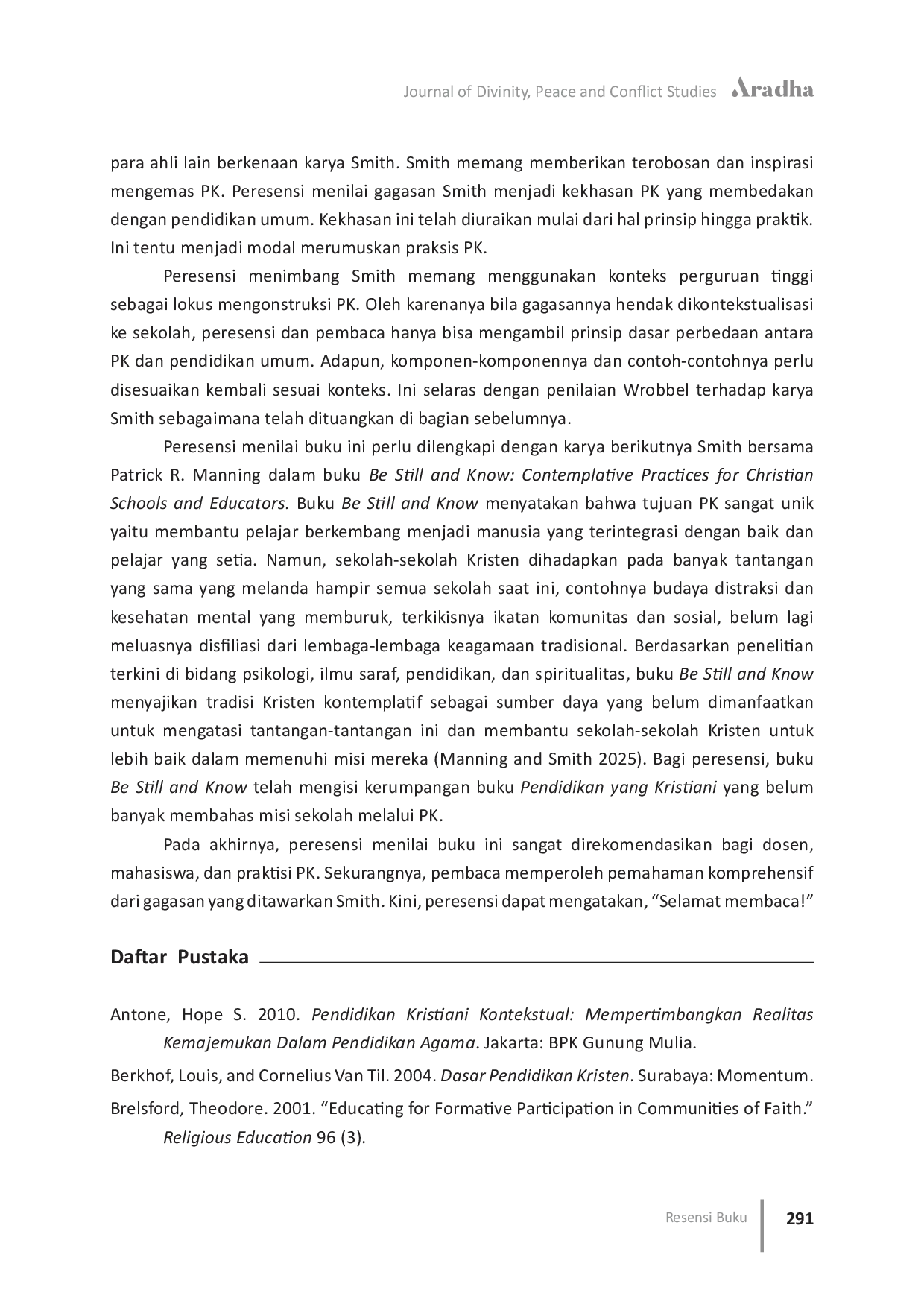 JURIS Resensi Buku Pendidikan yang Kristiani Mempraktikkan Iman di Ruang Kelas