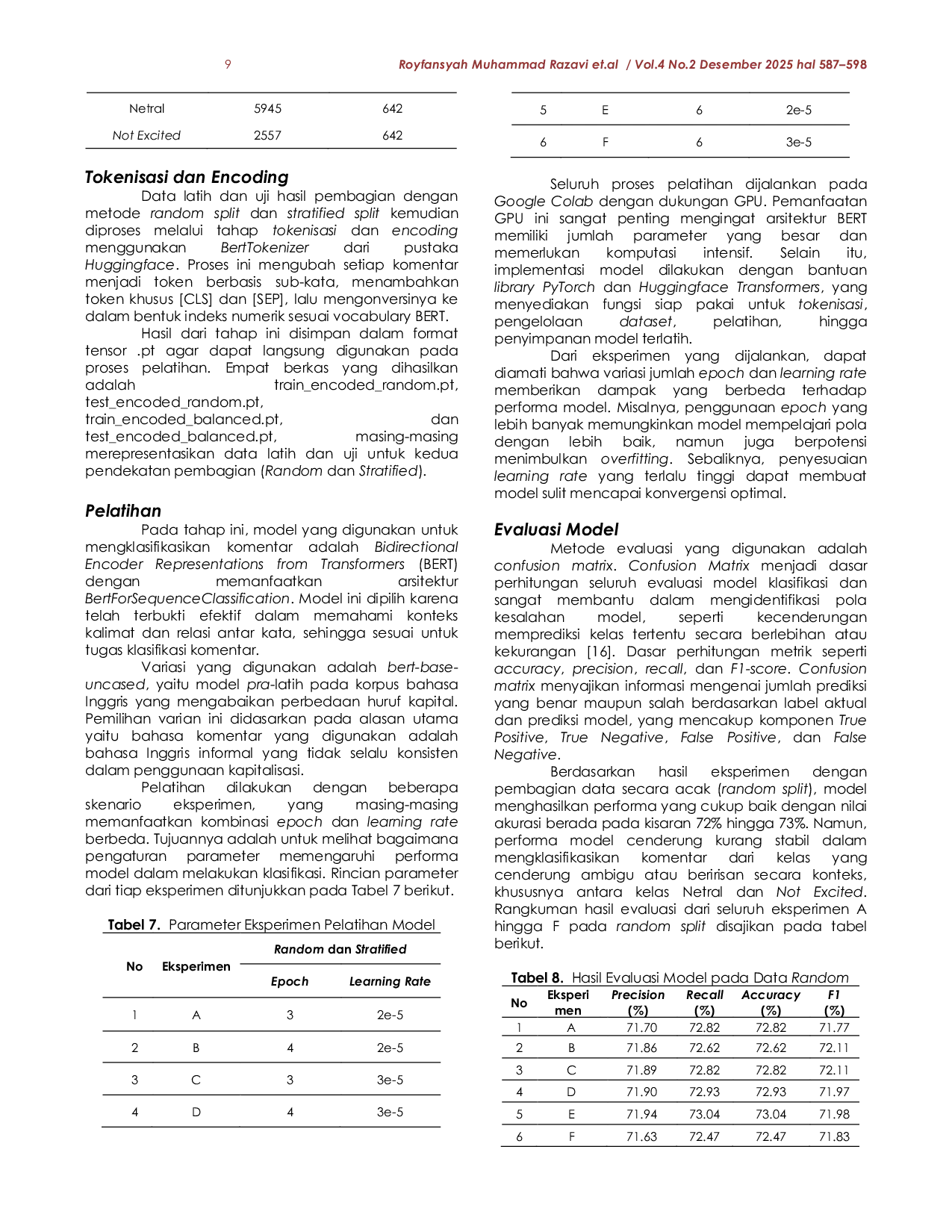 JURIS Implementasi BERT untuk Analisis Excitement Audiens Film Mendatang