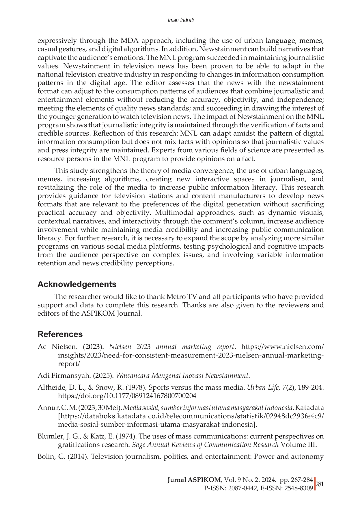 JURIS News innovation through infotainment in the Meet Nite Live program on Metro TV news television