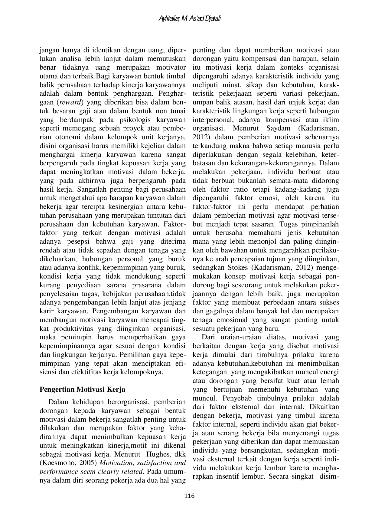 JURIS Gaya Kepemimpinan Task Oriented Manajemen Reward Non Finansial dan Motivasi Kerja