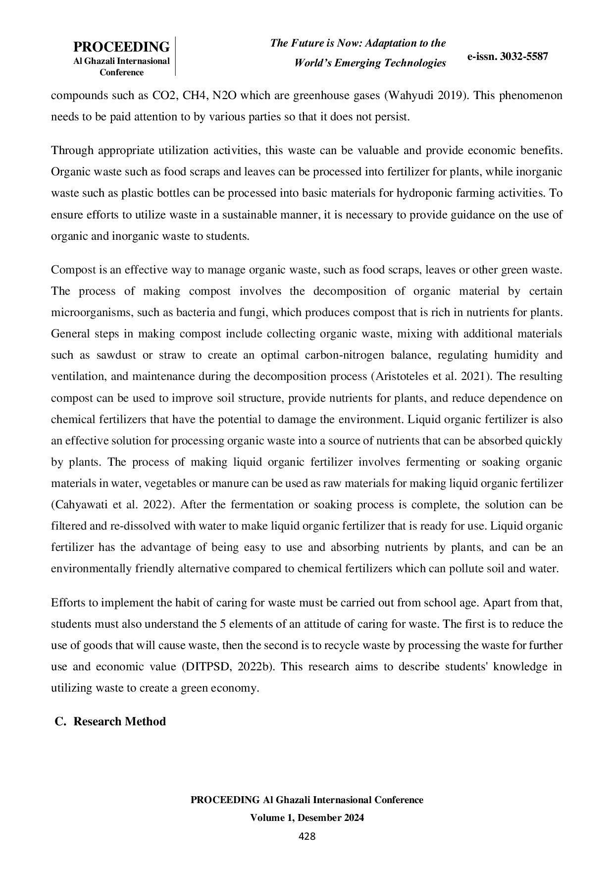 JURIS Analysis of Primary School Students Knowledge in the Use of Waste to Realize a Green Economy