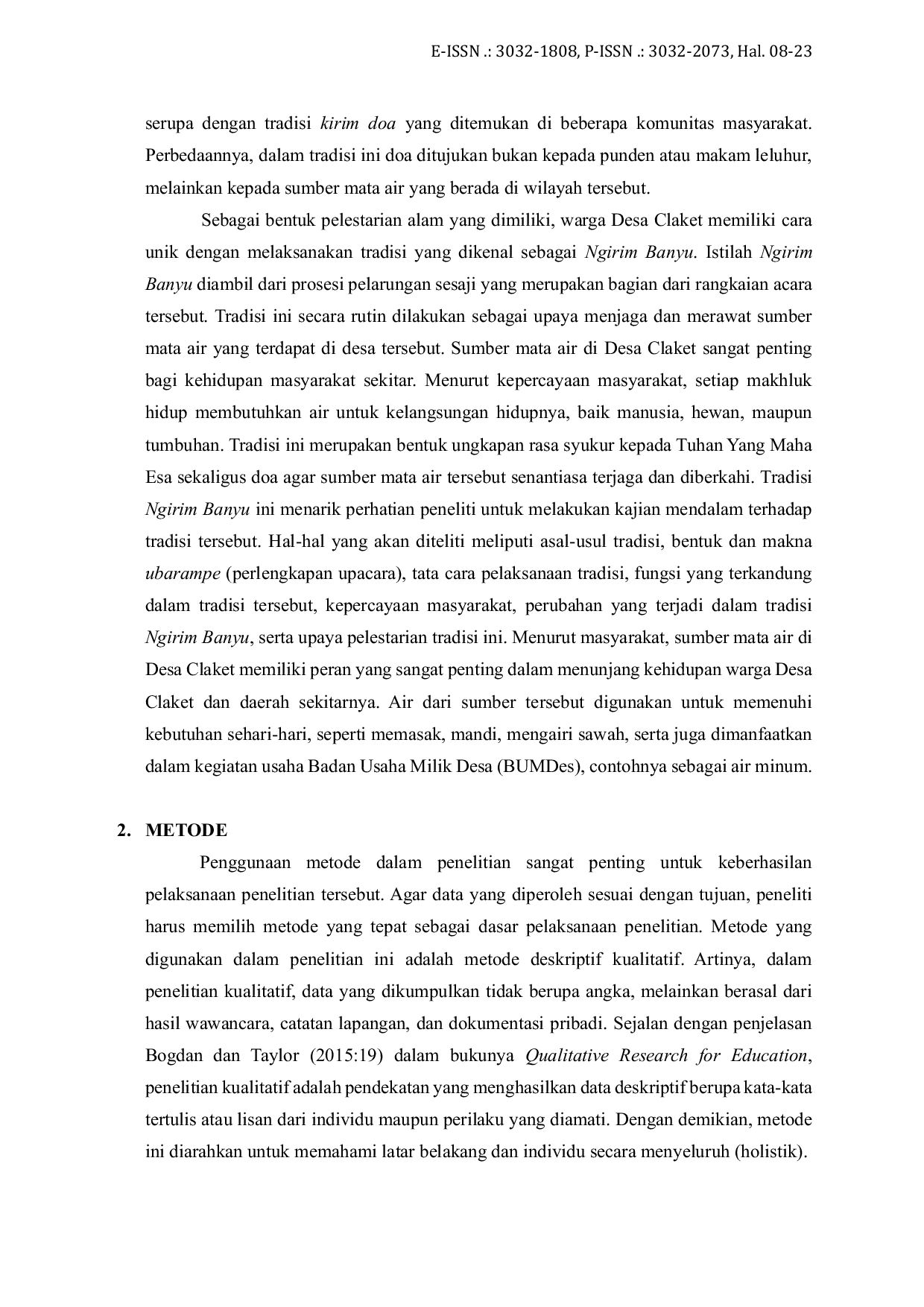 JURIS Tradisi Ngirim Banyu di Sumber Genitri Desa Claket Kecamatan Pacet Kabupaten Mojokerto