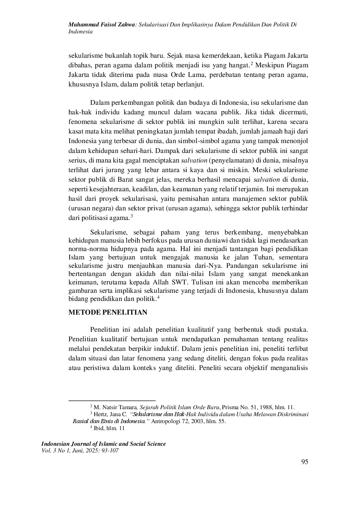 juris Sekularisasi Dan Implikasinya Dalam Pendidikan Dan Politik Di Indonesia