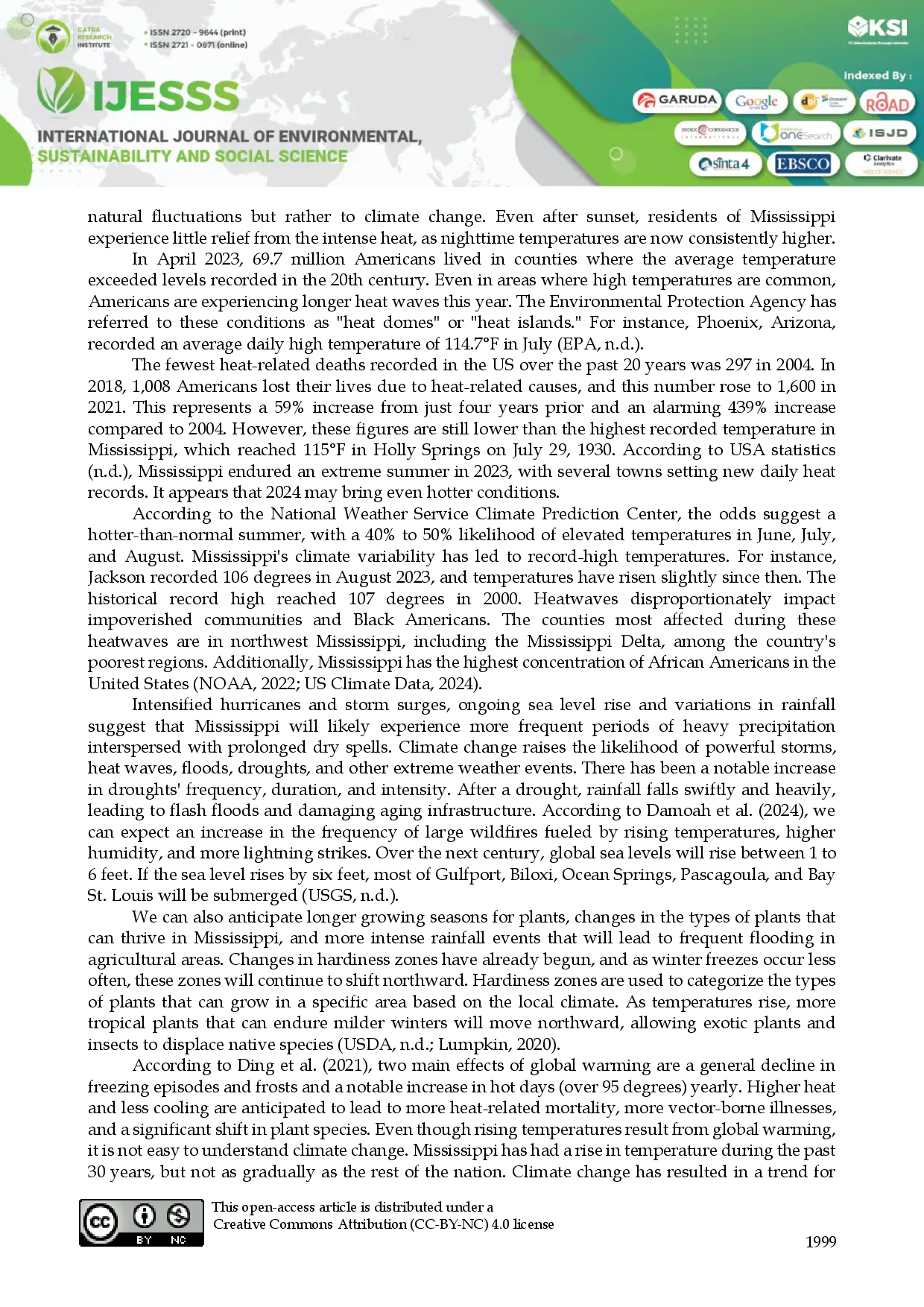 juris Extreme Temperature Variability in the Southeastern United States Trends in Mississippi State