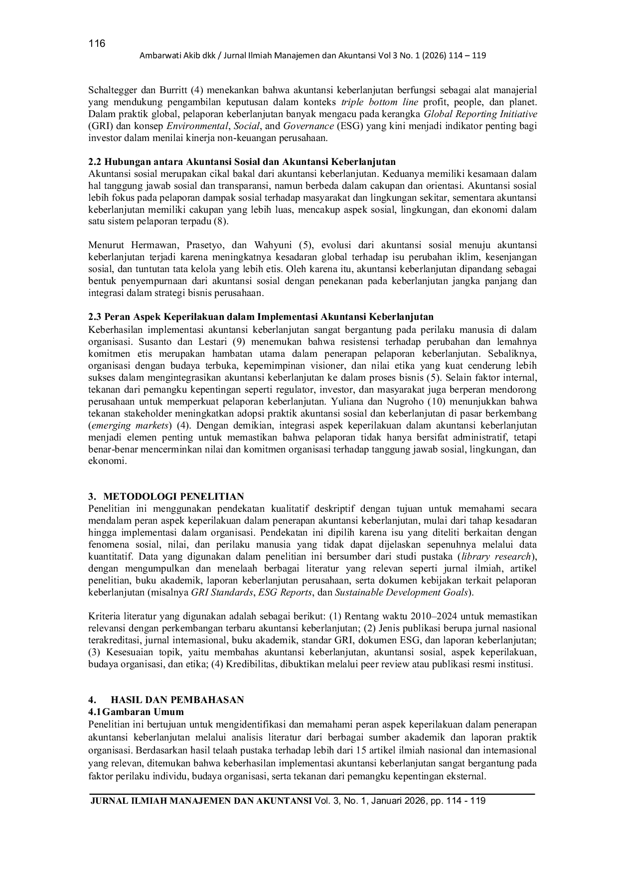 JURIS Peran Aspek Keperilakuan dalam Penerapan Akuntansi Keberlanjutan Dari Kesadaran Sosial Hingga Implementasi Organisasi