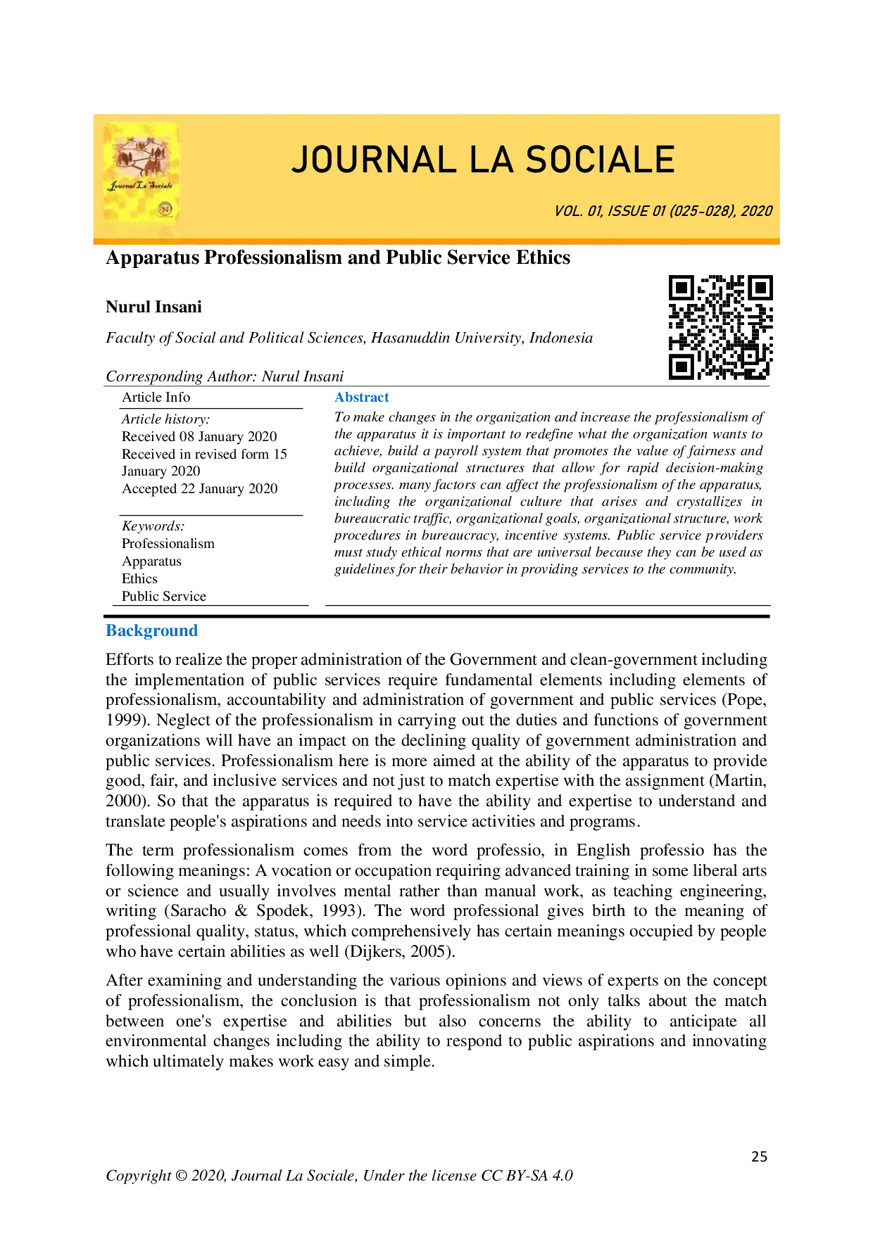 juris Apparatus Professionalism and Public Service Ethics